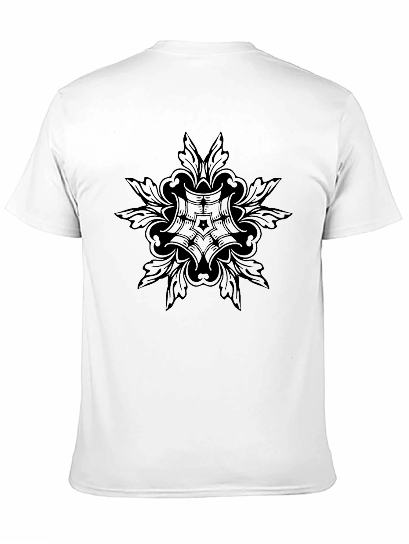 Black Ornamental Print T-Shirt