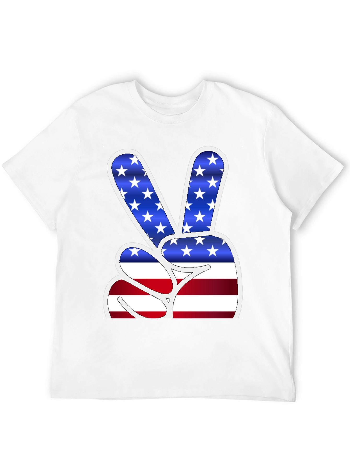 American Flag Peace Sign Graphic T-Shirt