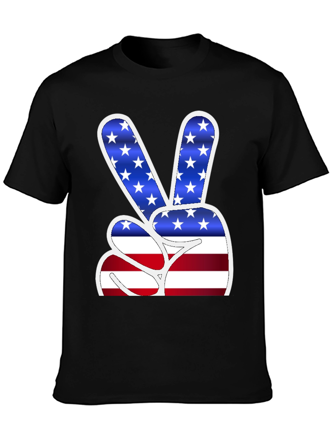American Flag Peace Sign Graphic T-Shirt