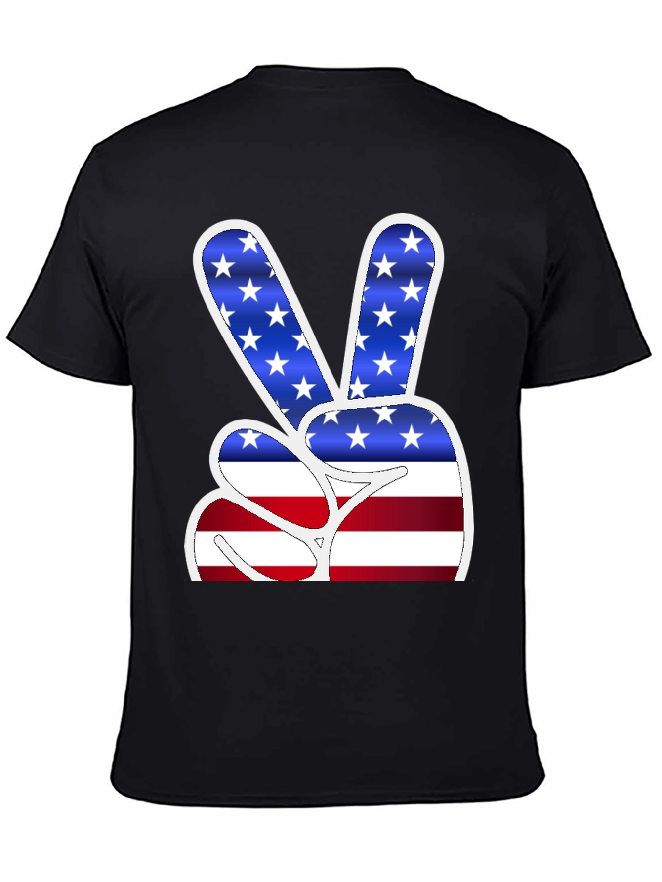 American Flag Peace Sign Graphic T-Shirt