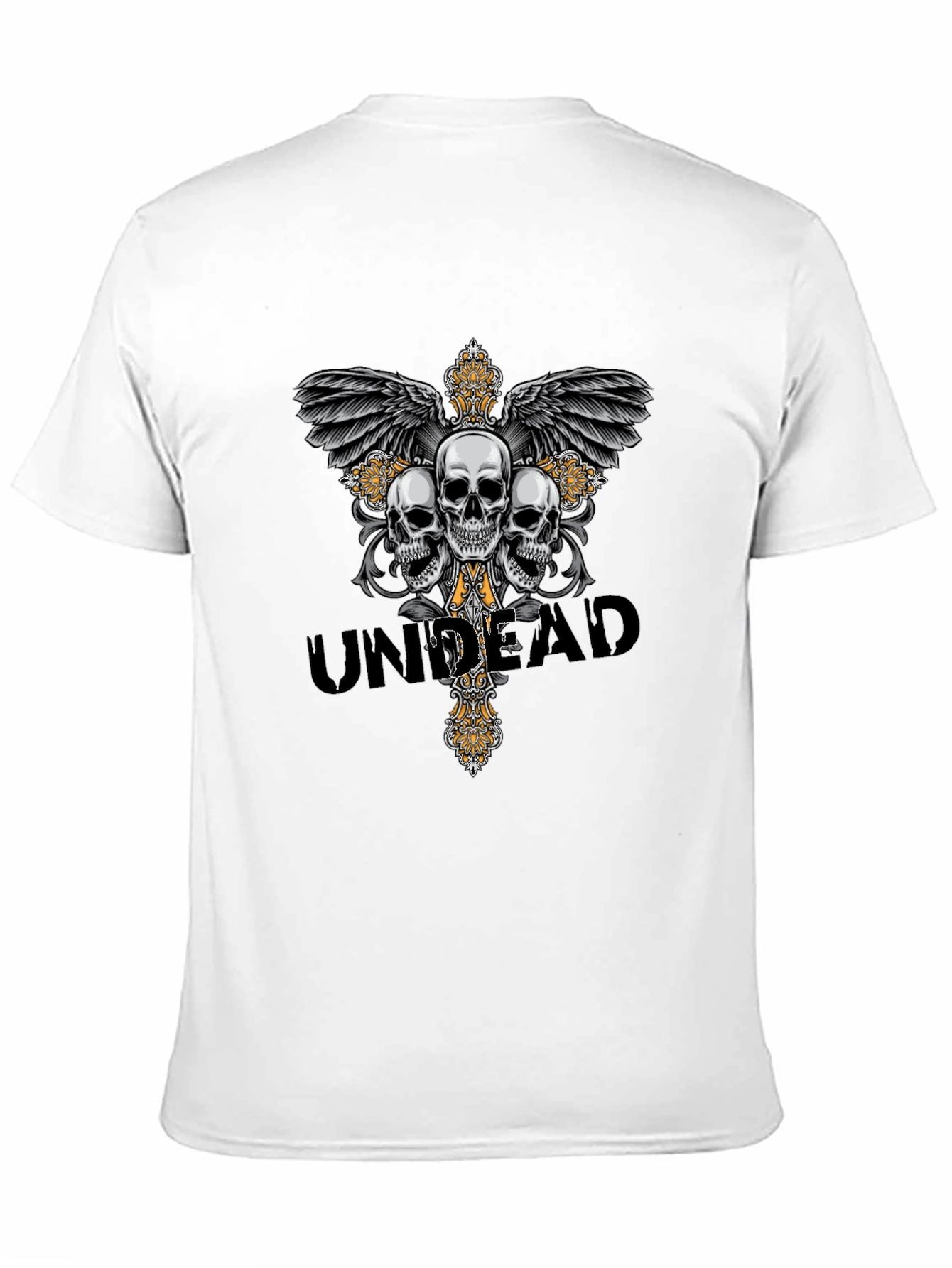 Undead Skull Graphic T-Shirt - Gothic Style