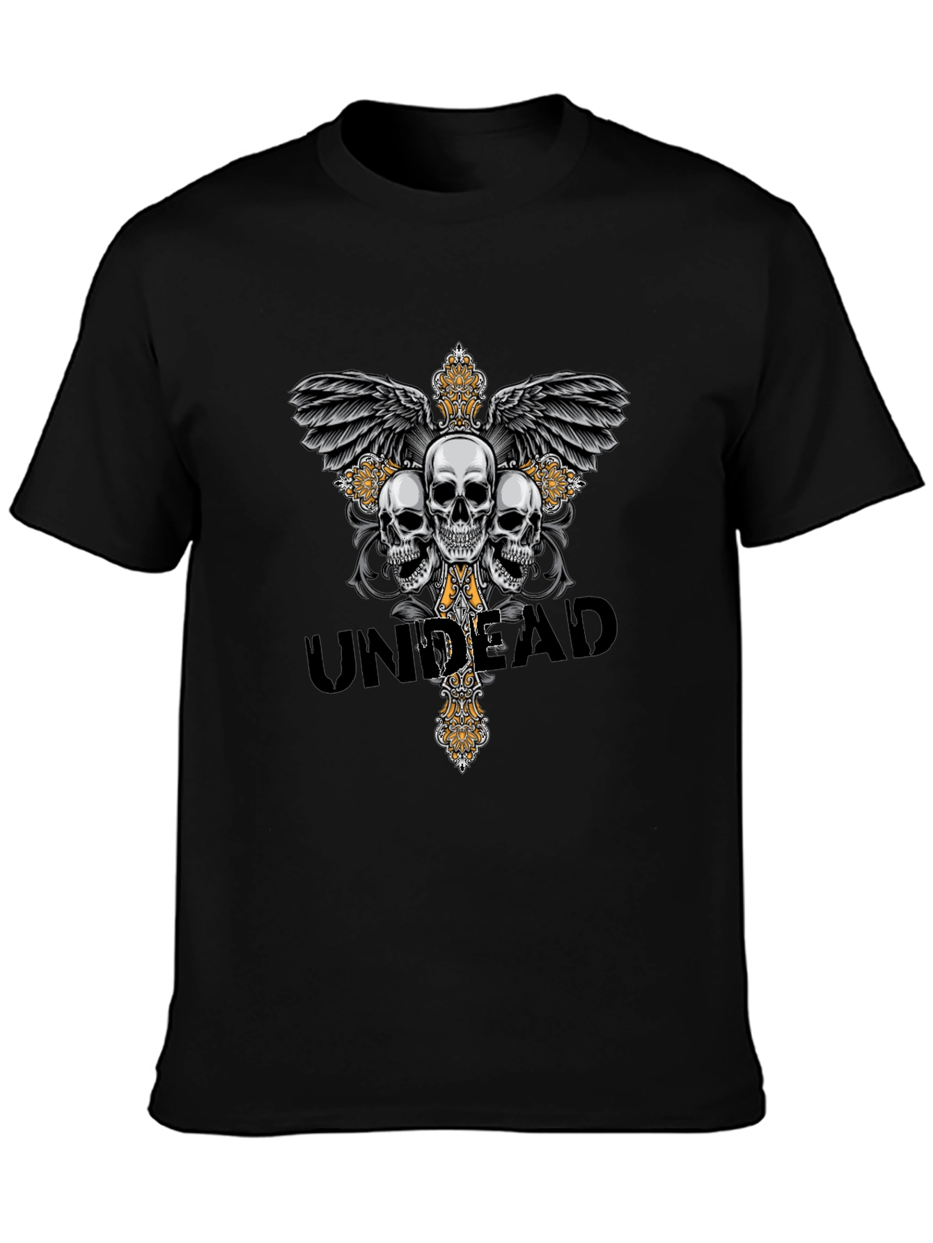 Undead Skull Graphic T-Shirt - Gothic Style