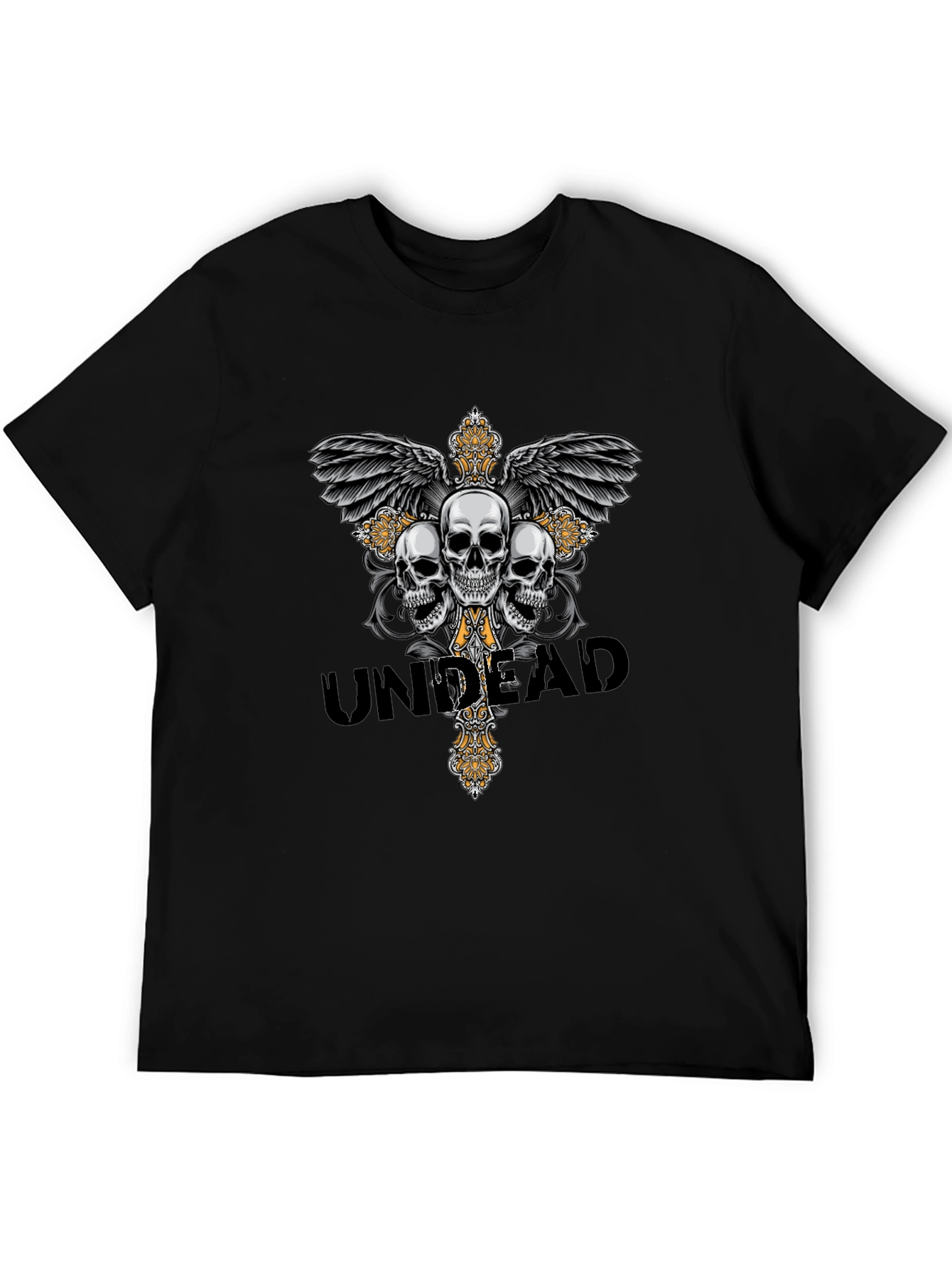 Undead Skull Graphic T-Shirt - Gothic Style