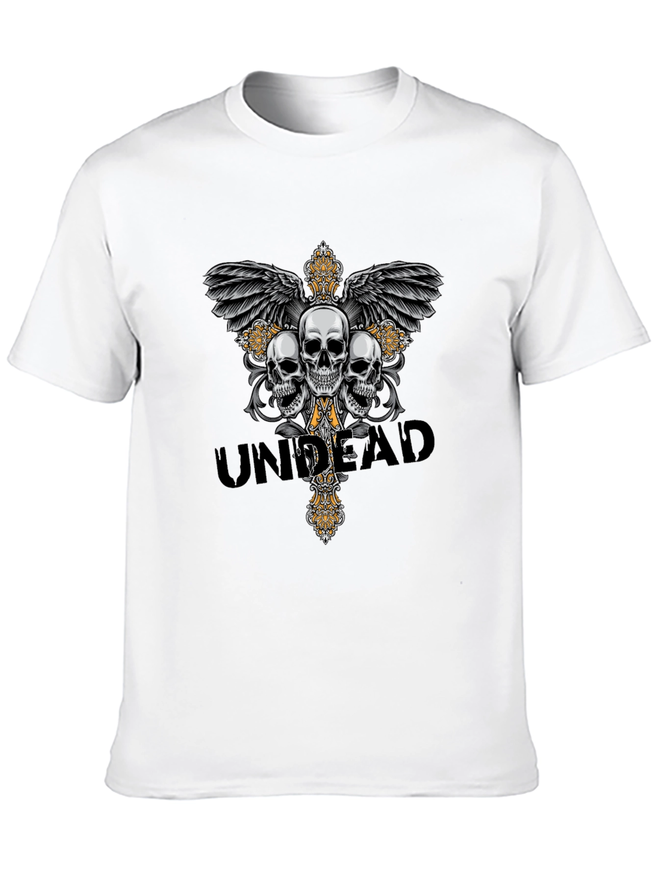 Undead Skull Graphic T-Shirt - Gothic Style