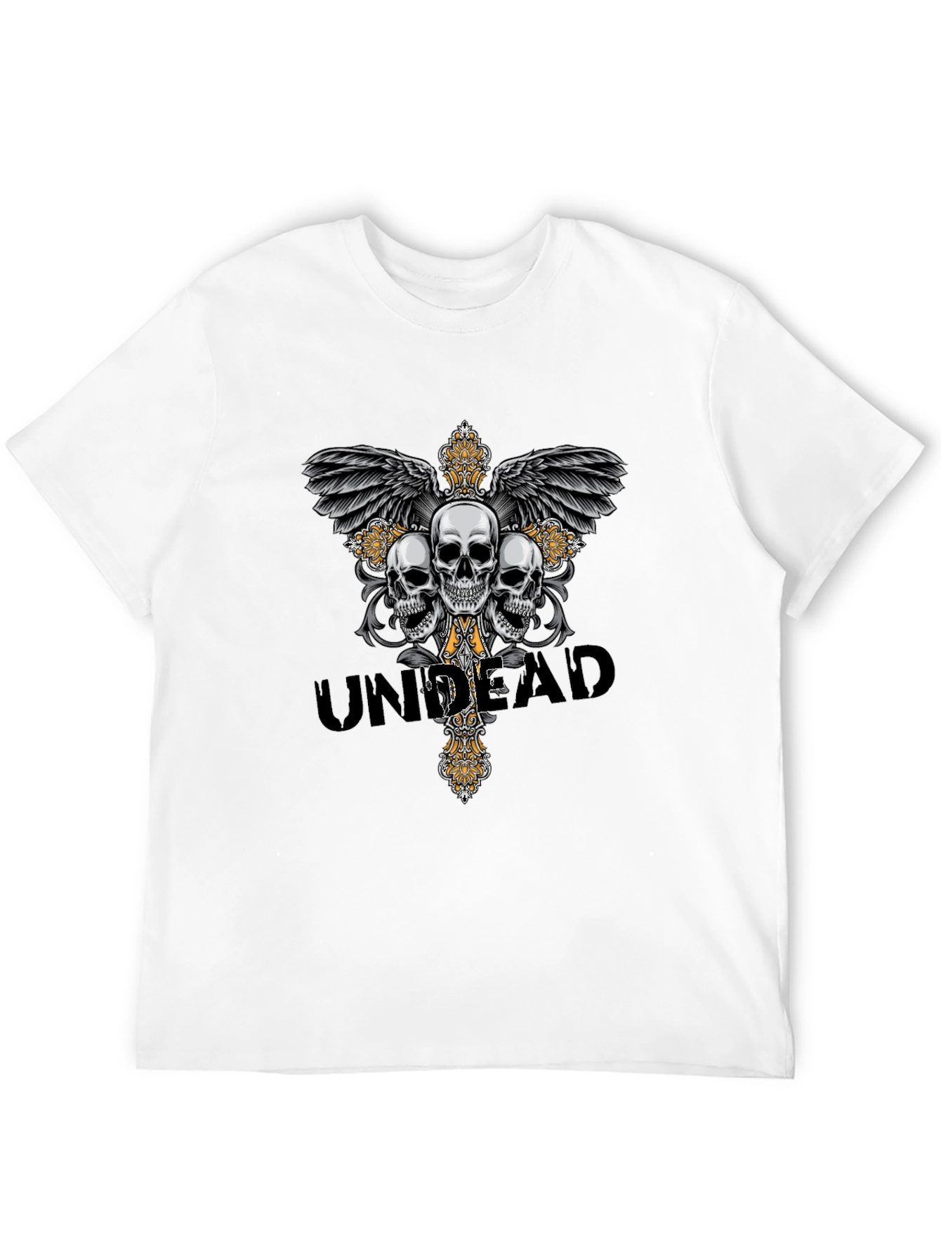 Undead Skull Graphic T-Shirt - Gothic Style