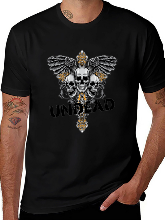 Undead Skull Graphic T-Shirt - Gothic Style
