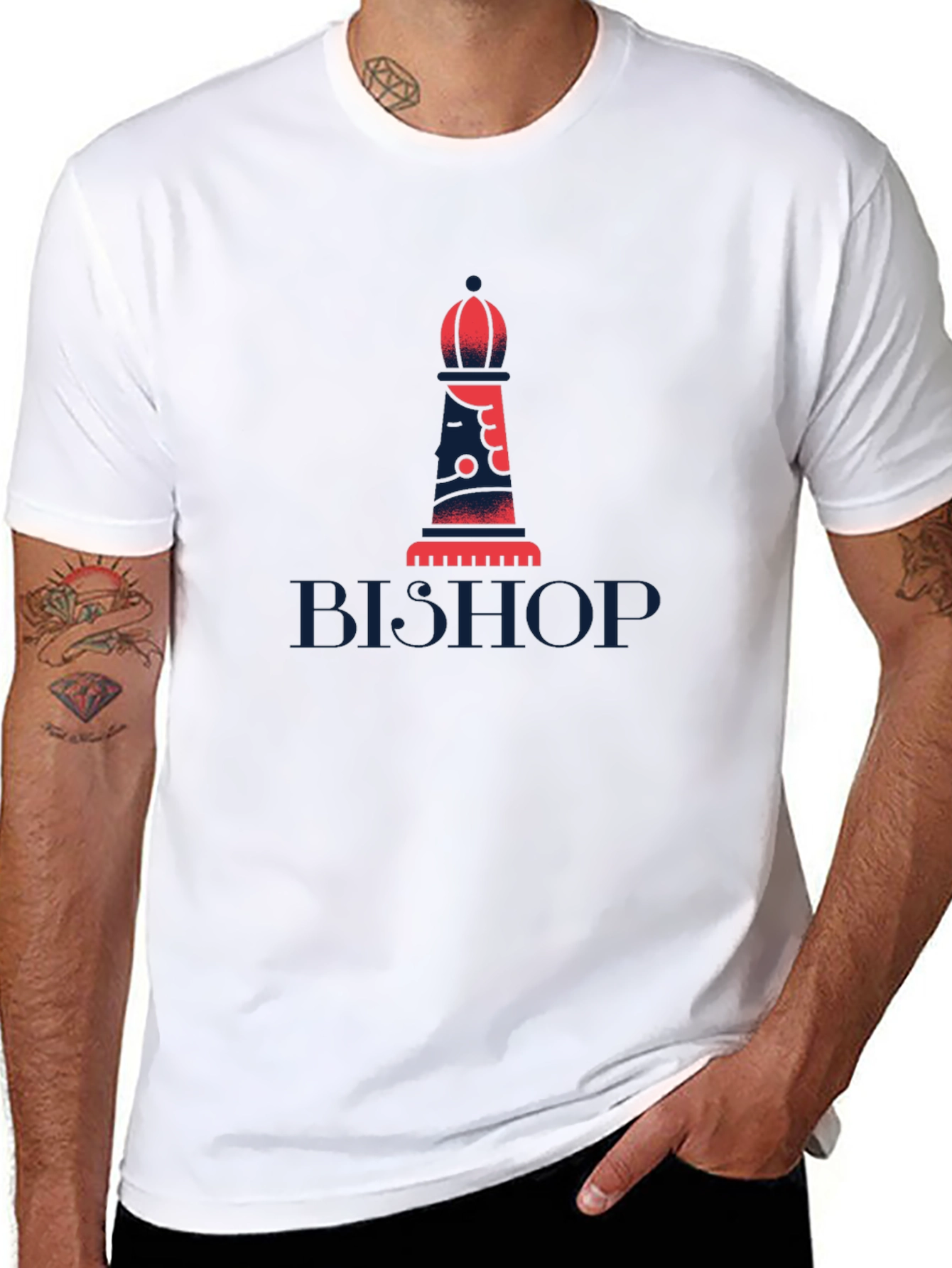 Bishop Chess Piece Graphic T-Shirt