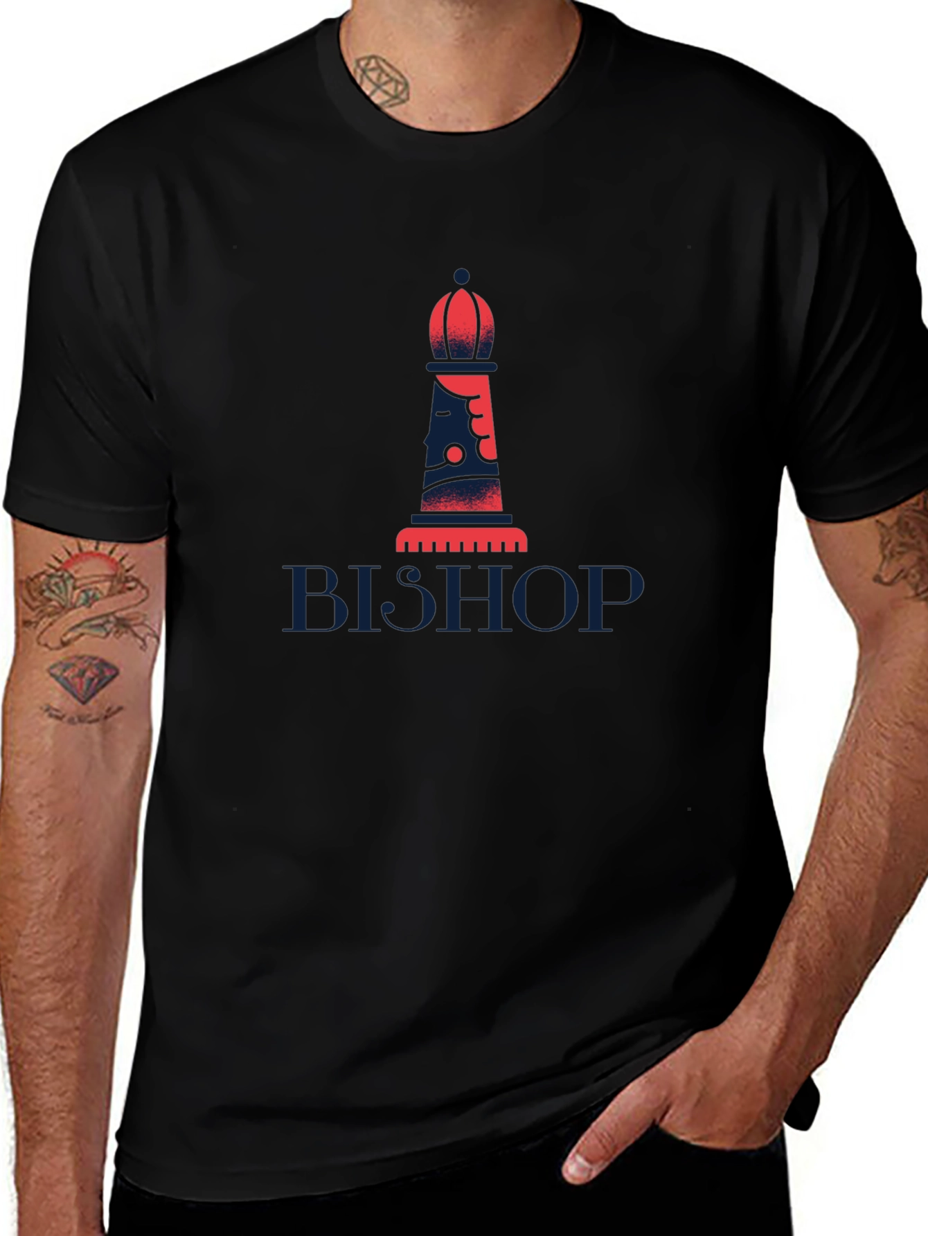 Bishop Chess Piece Graphic T-Shirt
