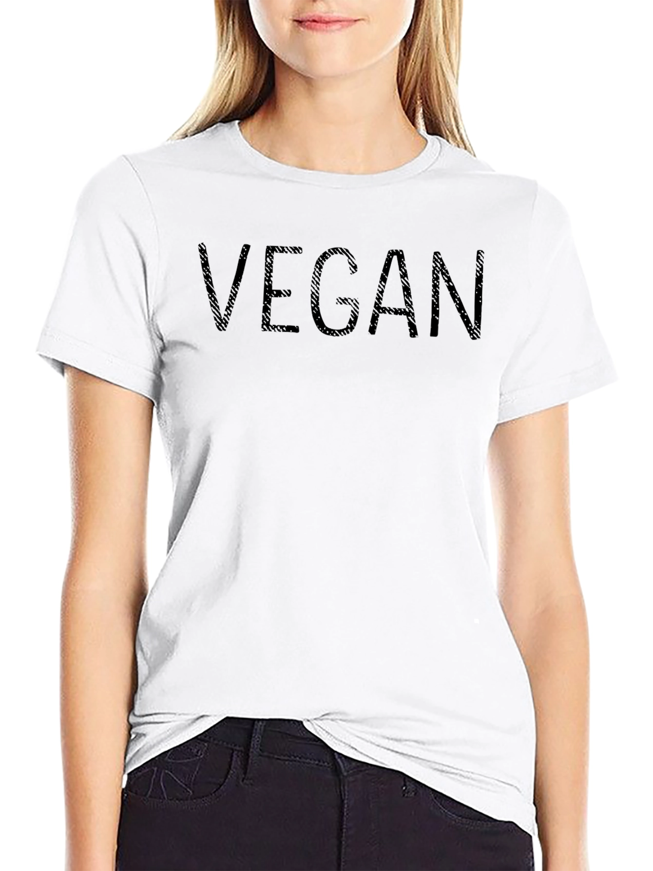 Vegan Statement Tee - Black Cotton Blend