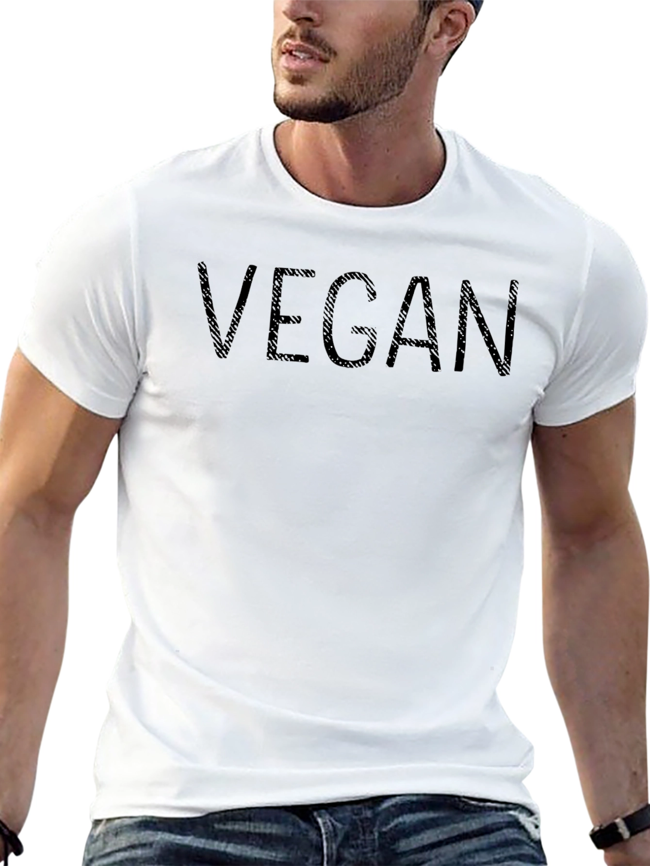 Vegan Statement Tee - Black Cotton Blend