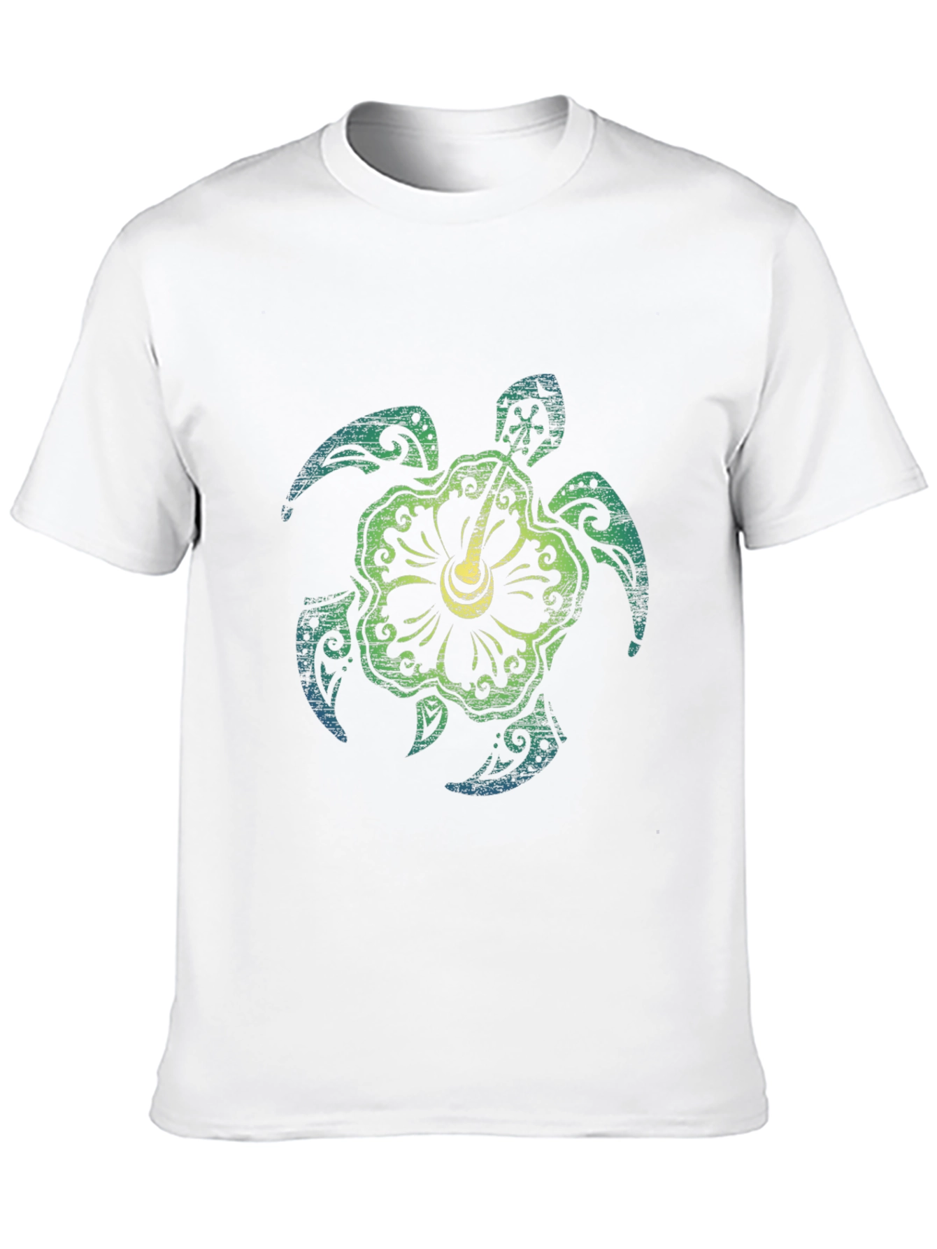 Turtle Hibiscus Graphic Tee - Black