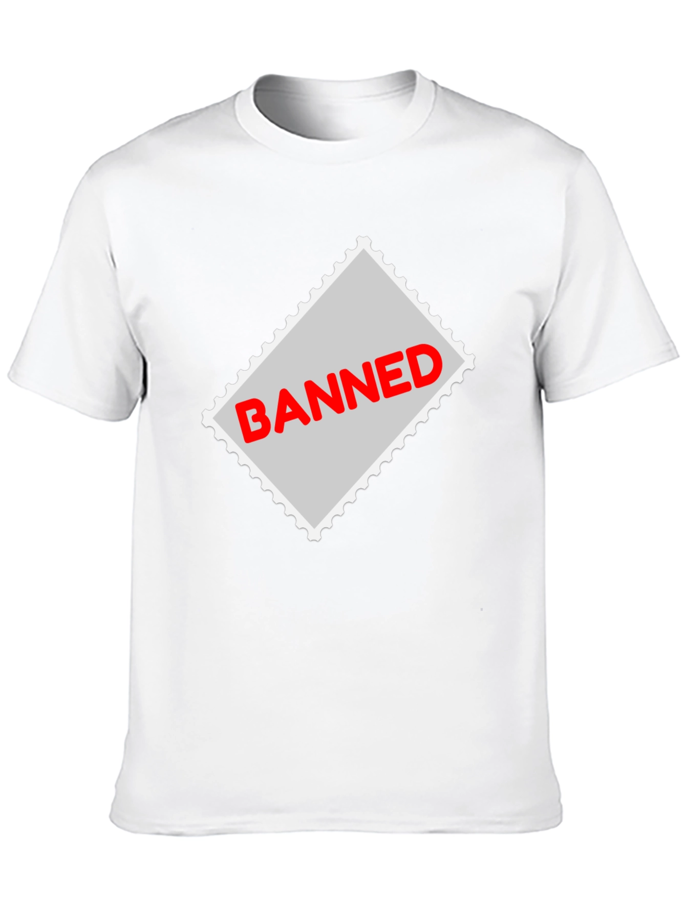 Banned Stamp Graphic Tee - Black Casual T-Shirt