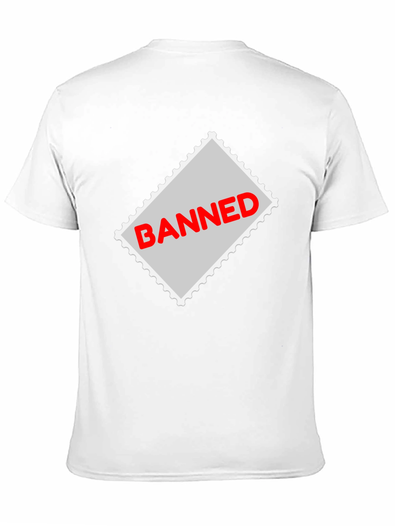 Banned Stamp Graphic Tee - Black Casual T-Shirt