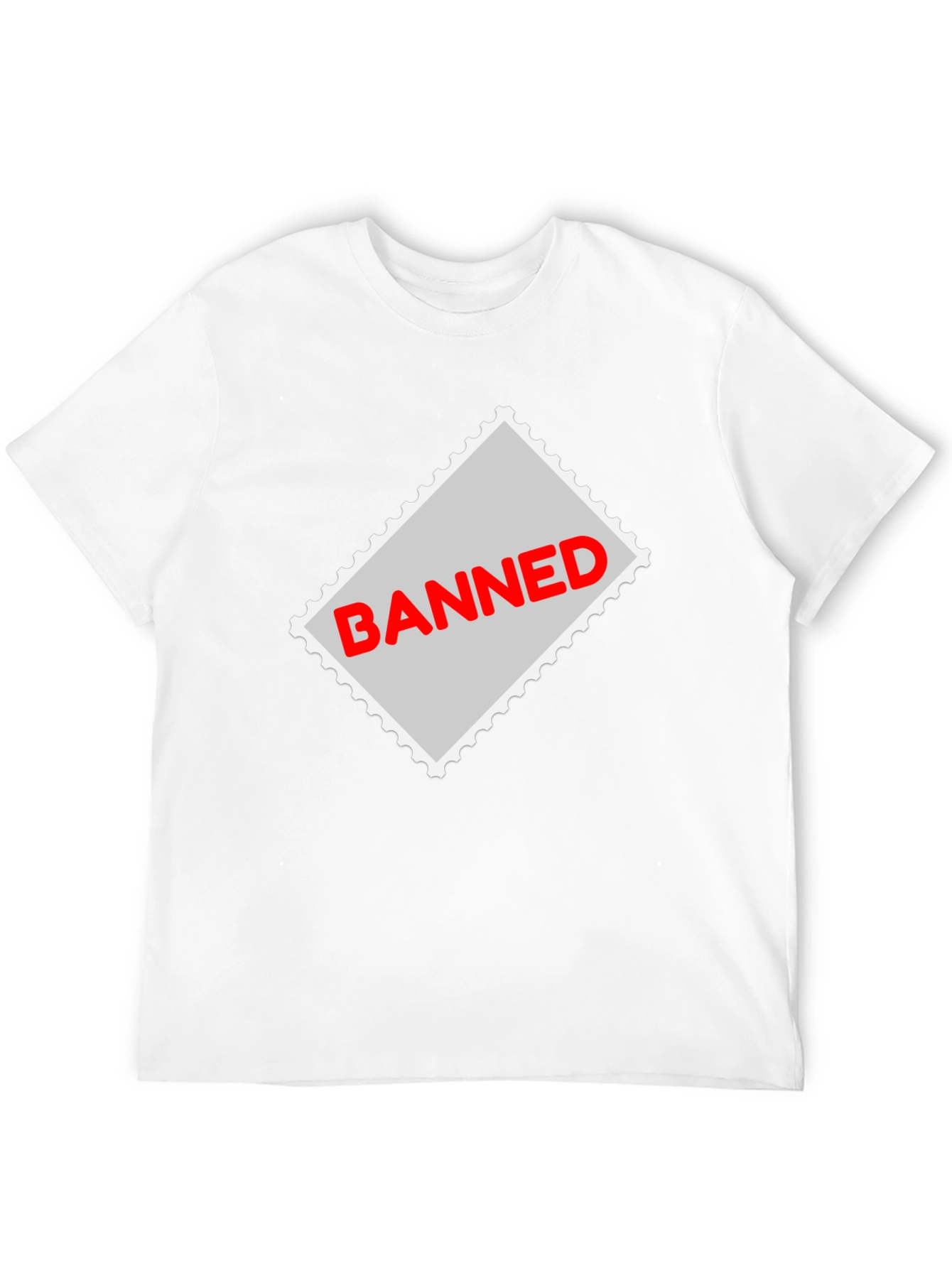 Banned Stamp Graphic Tee - Black Casual T-Shirt