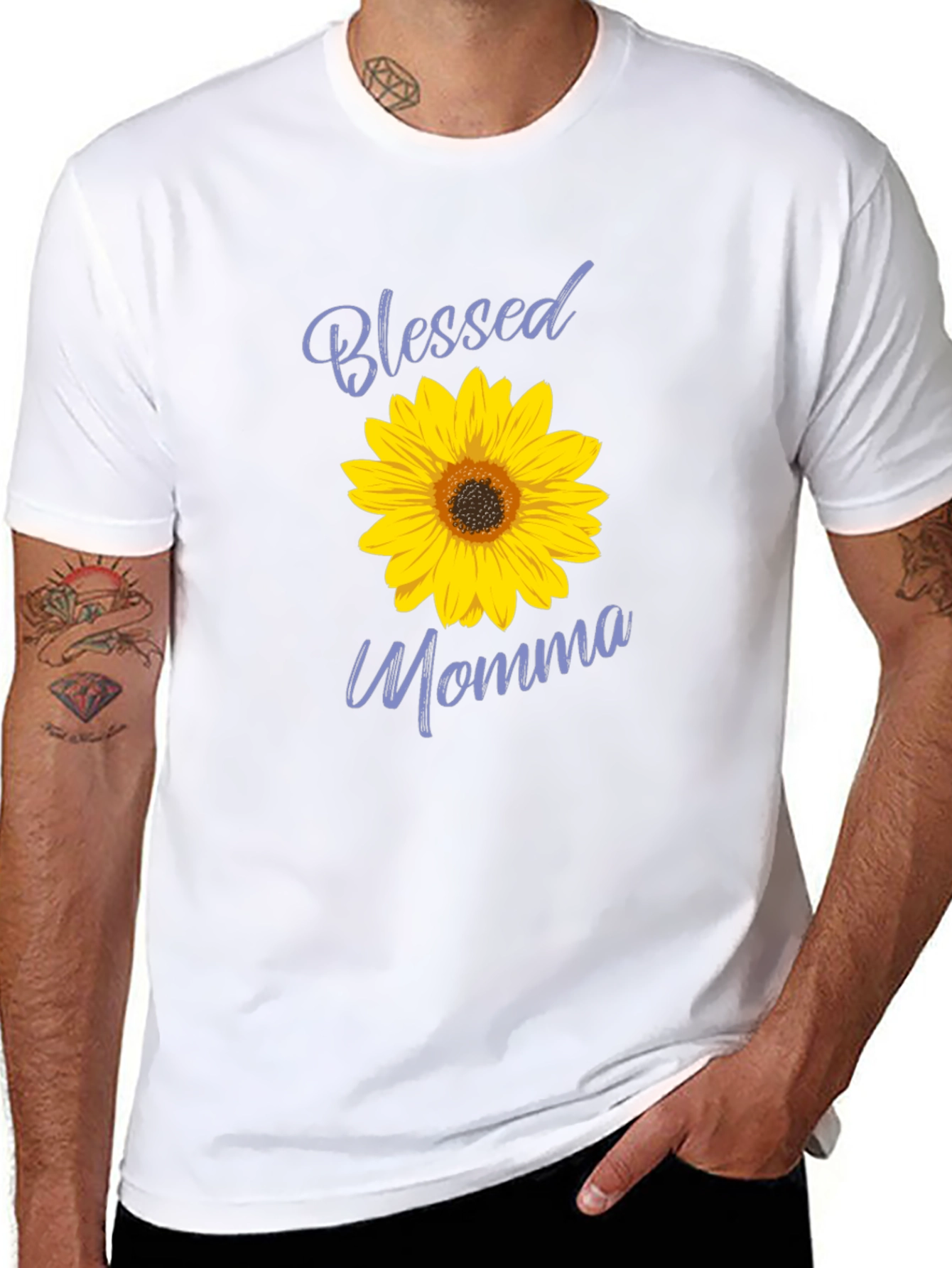 Blessed Momma Sunflower Graphic Tee