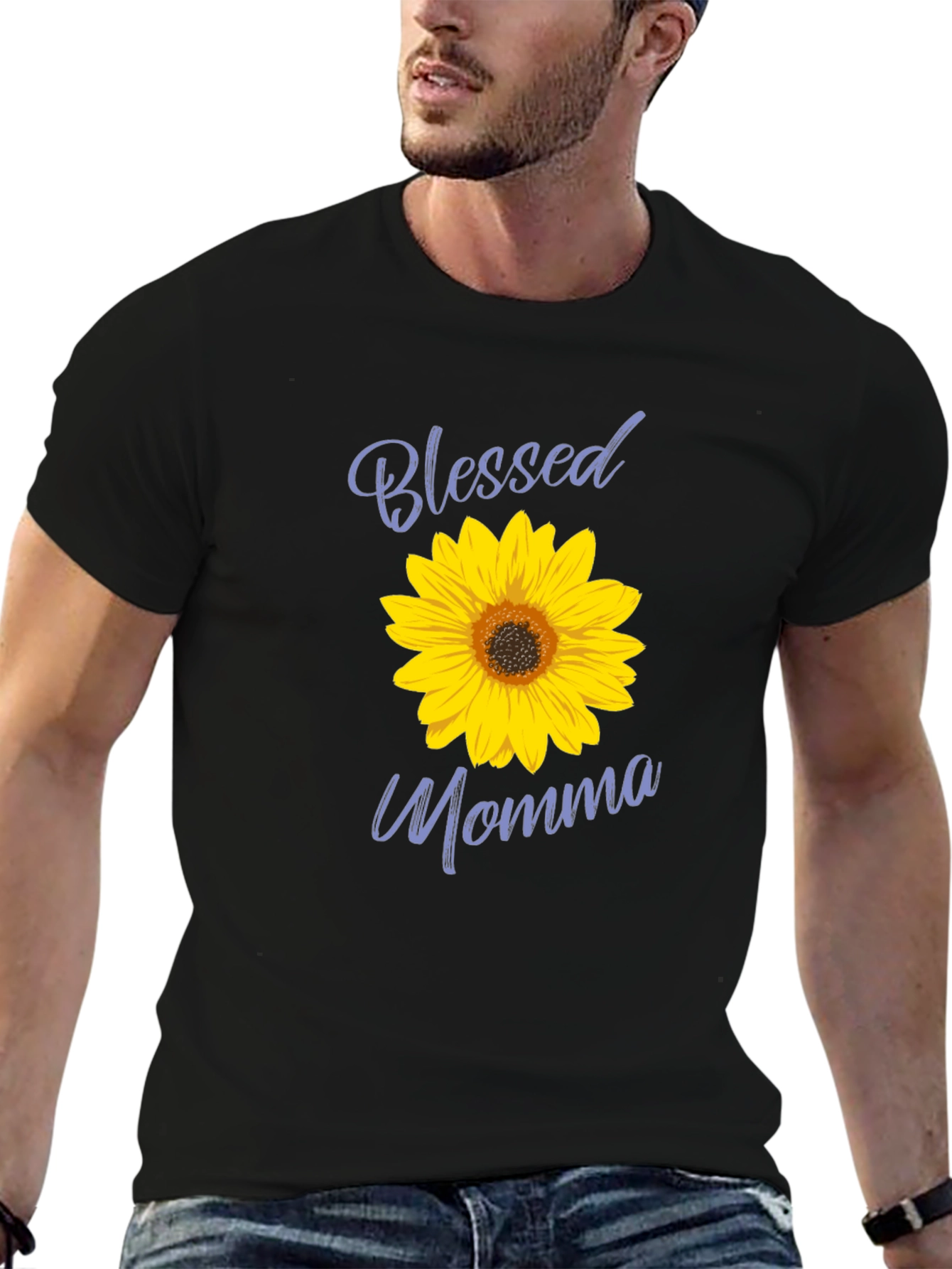 Blessed Momma Sunflower Graphic Tee