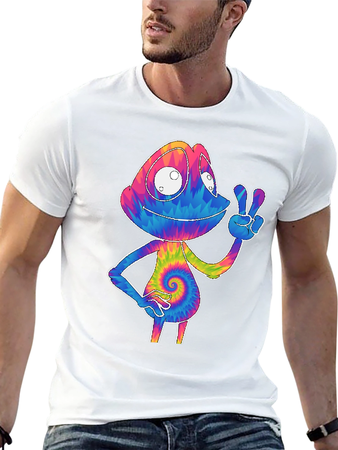 Tie-Dye Chameleon Graphic Tee