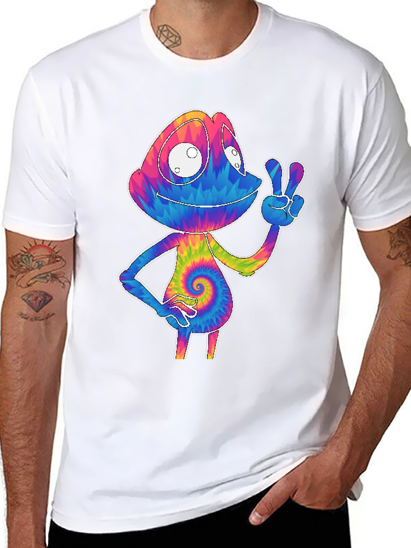 Tie-Dye Chameleon Graphic Tee