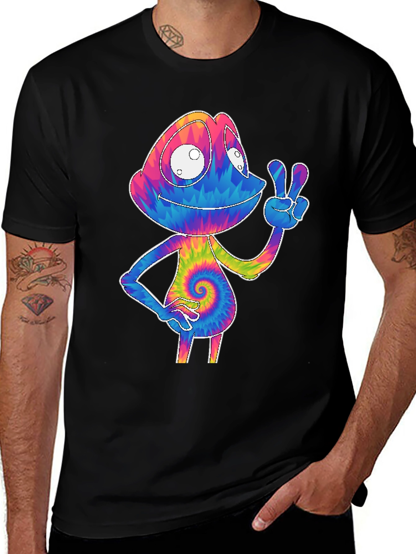 Tie-Dye Chameleon Graphic Tee