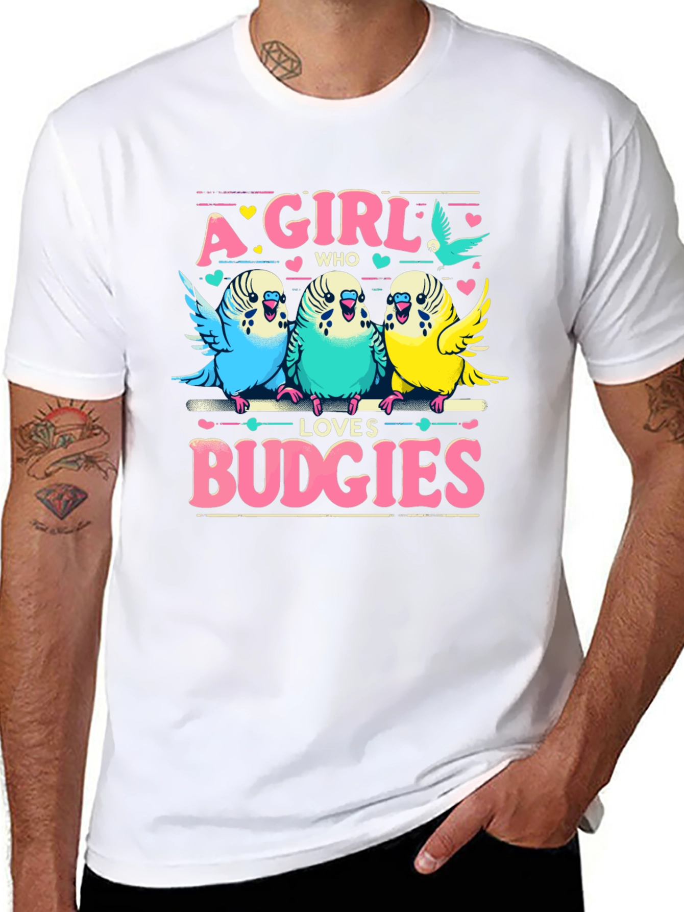 A Girl Who Loves Budgies T-Shirt
