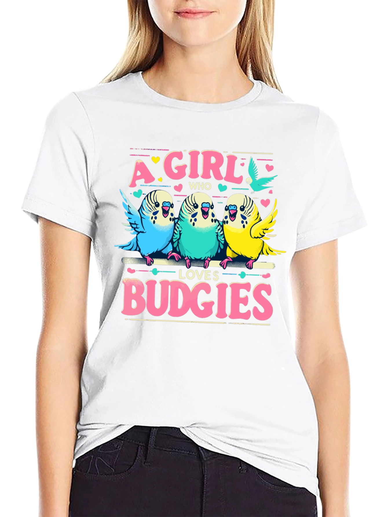 A Girl Who Loves Budgies T-Shirt