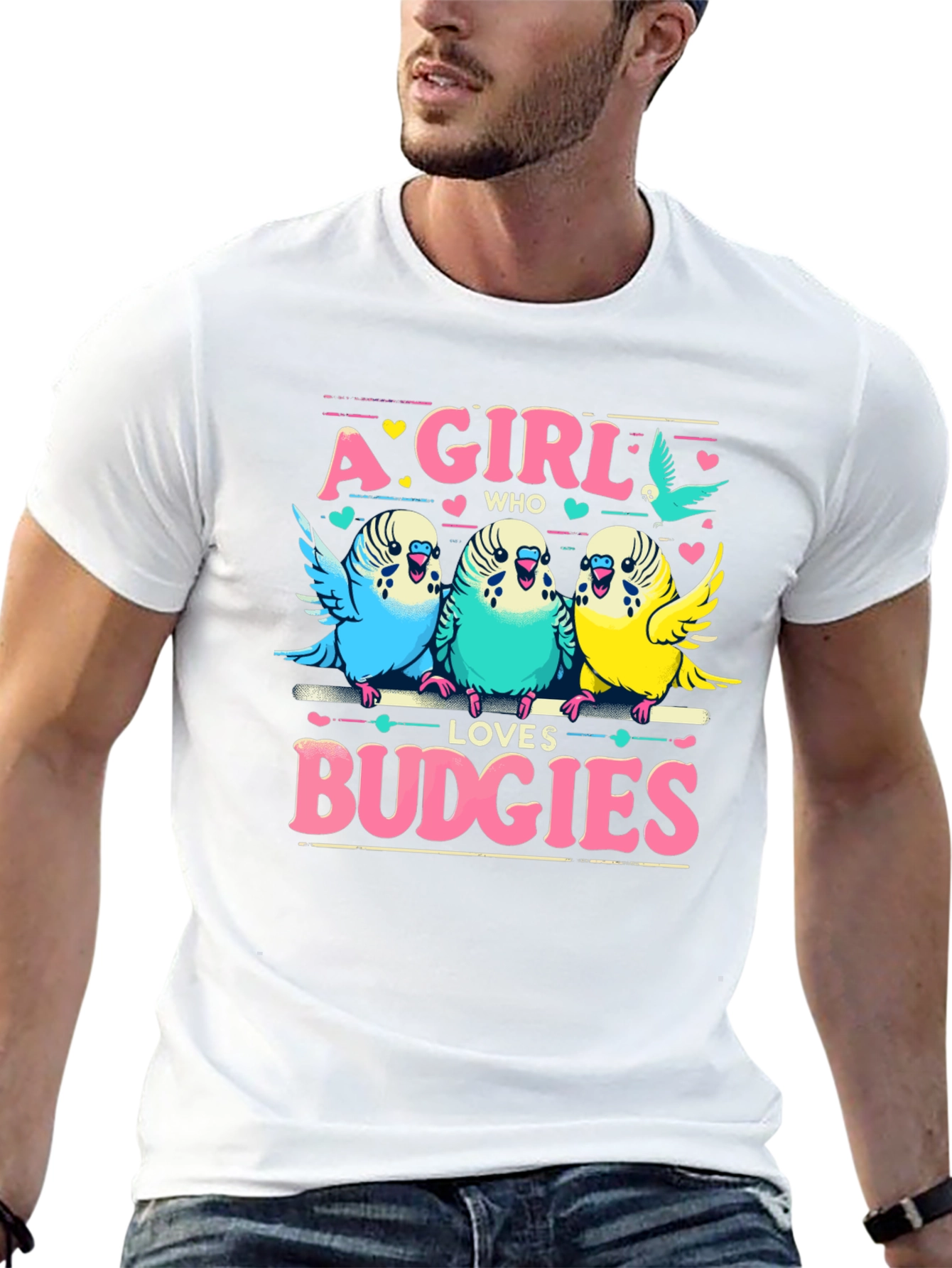 A Girl Who Loves Budgies T-Shirt