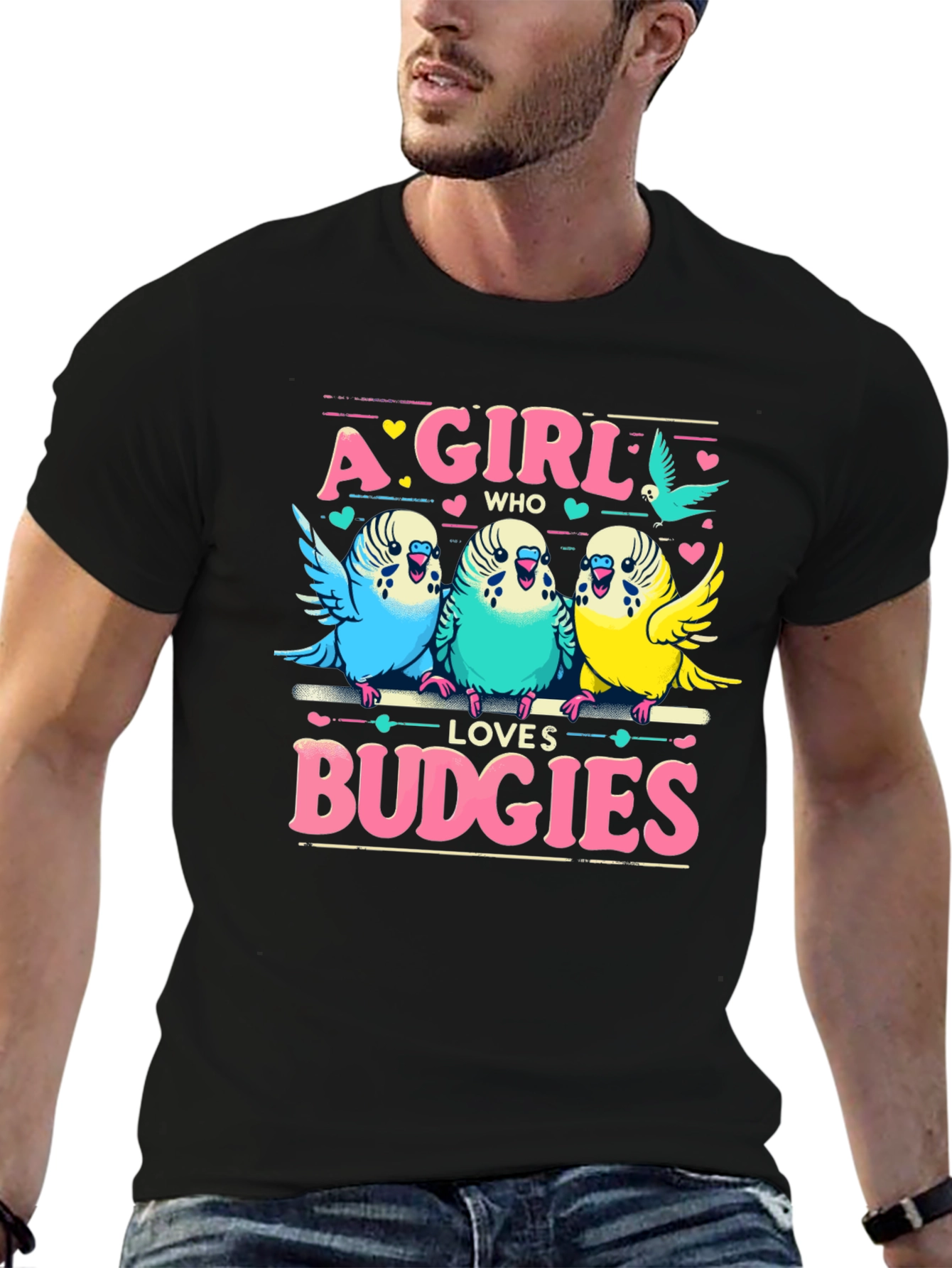 A Girl Who Loves Budgies T-Shirt