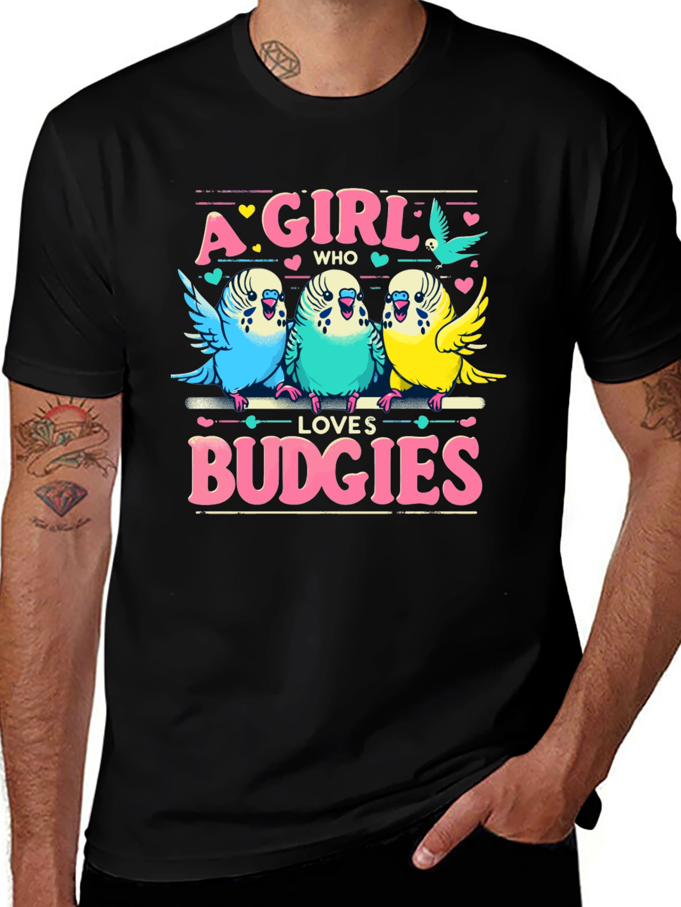 A Girl Who Loves Budgies T-Shirt