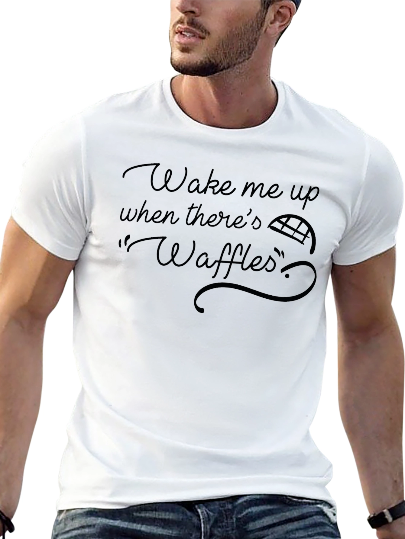 Waffles Graphic T-Shirt - Wake Me Up Design