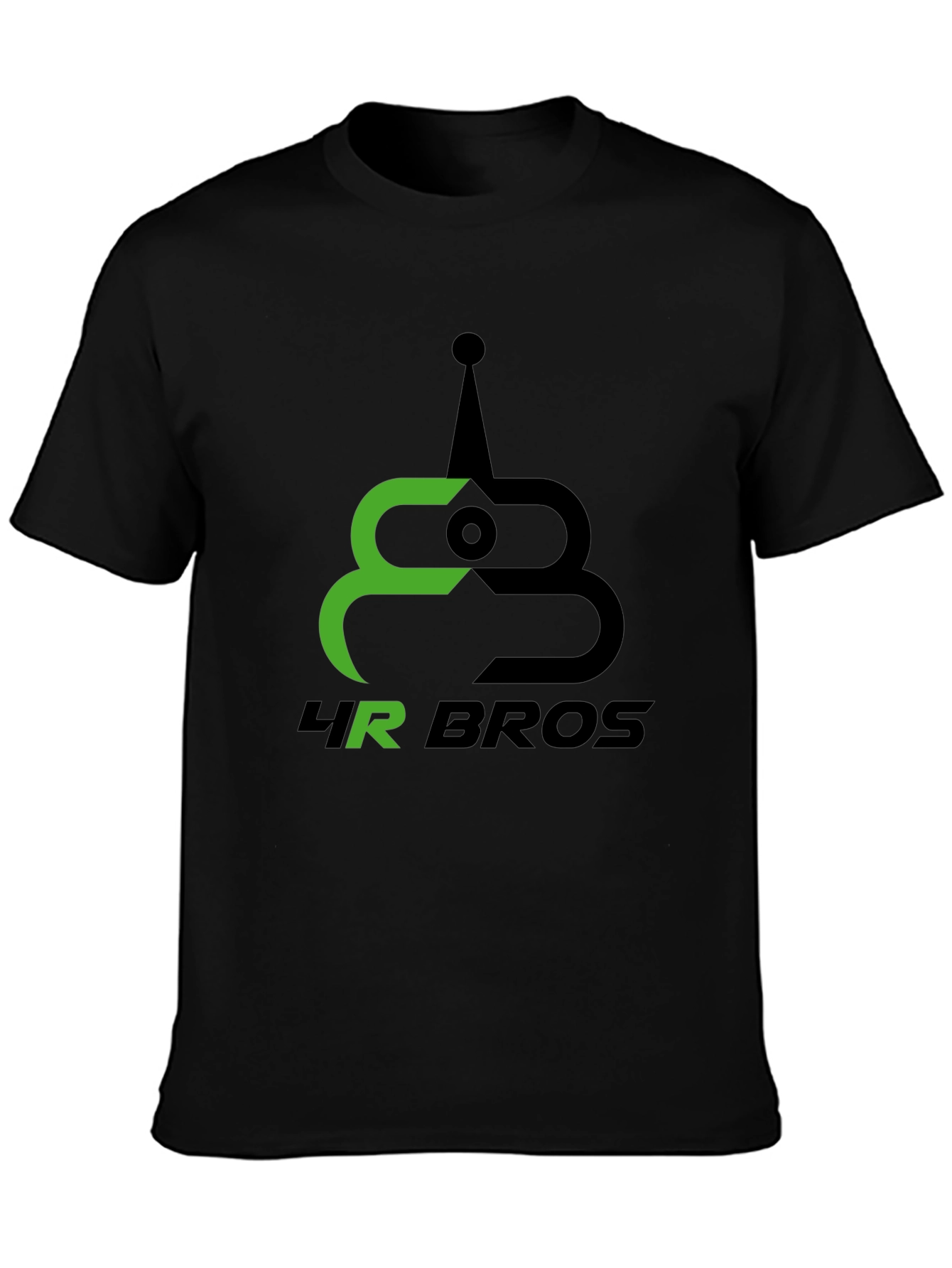 4R Bros Black T-Shirt - Modern Graphic Tee