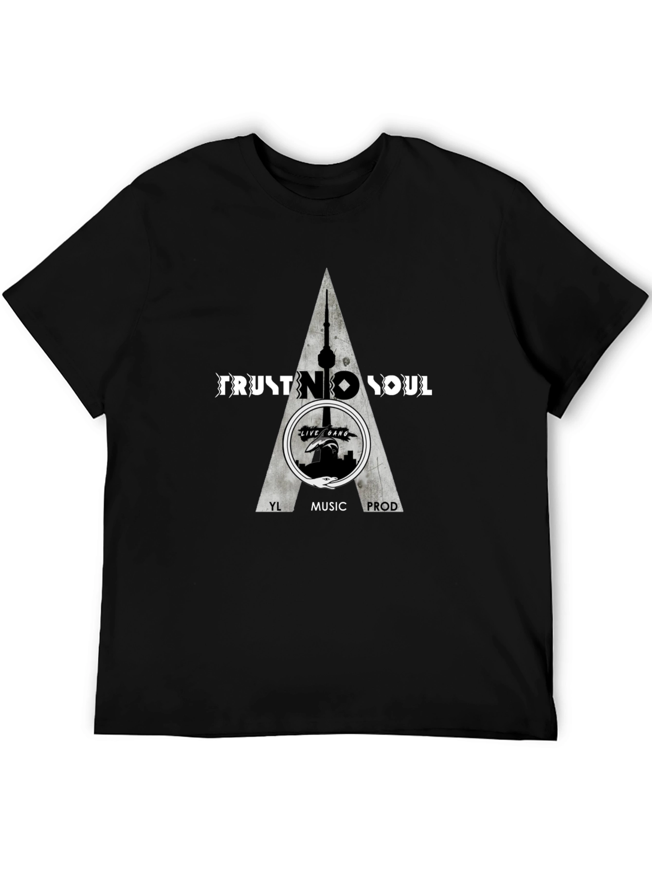 Trust No Soul Graphic Print Black T-Shirt