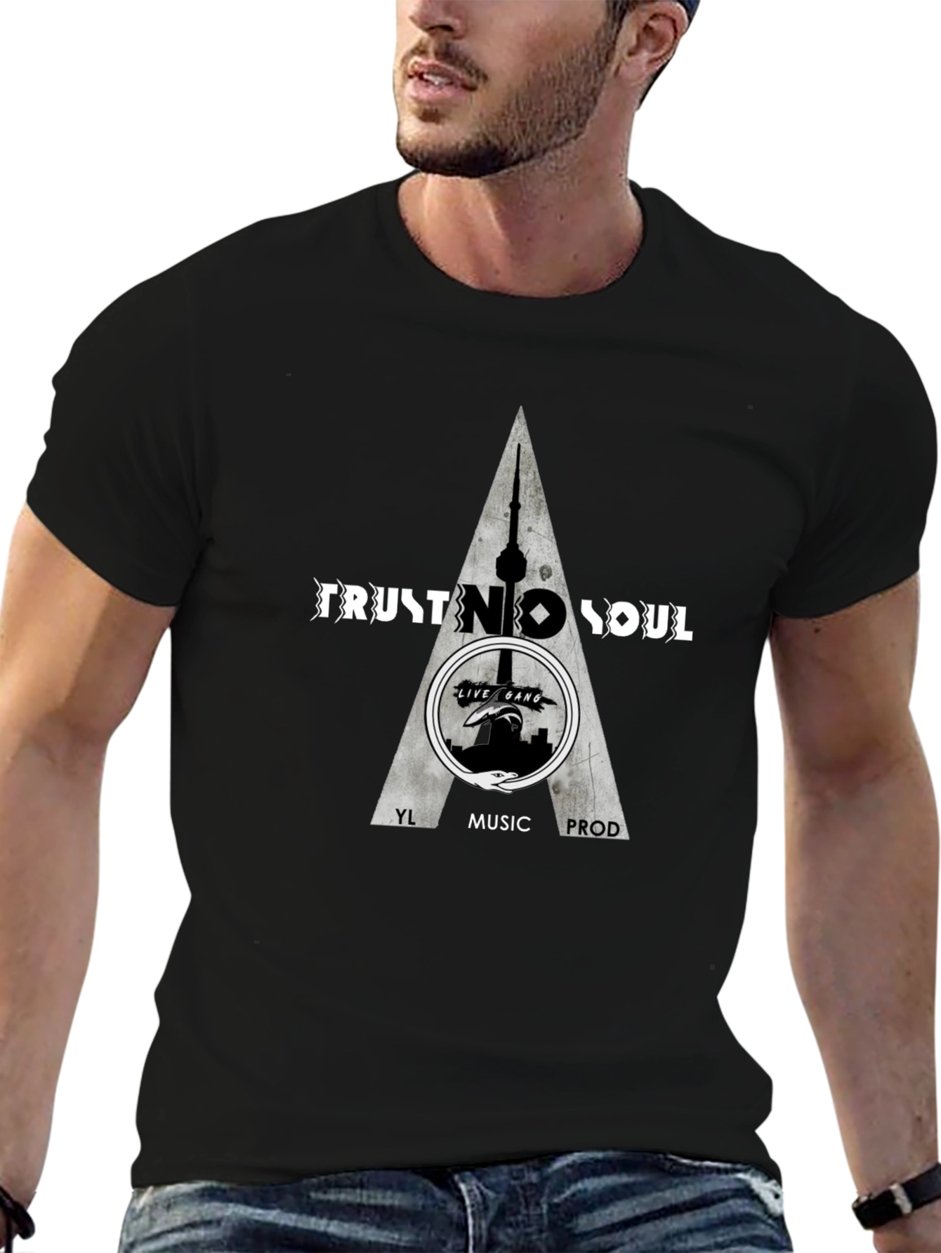 Trust No Soul Graphic Print Black T-Shirt