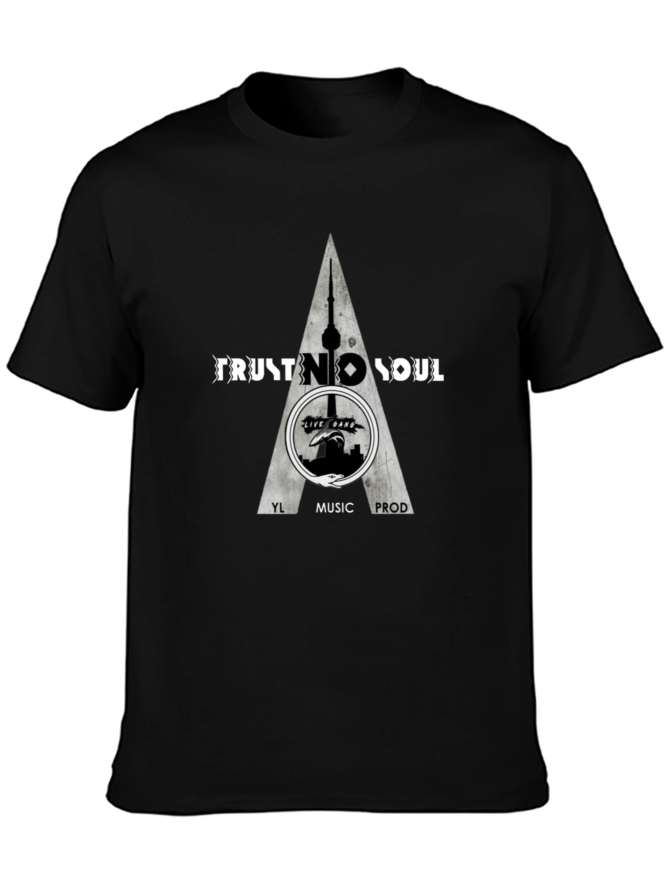 Trust No Soul Graphic Print Black T-Shirt