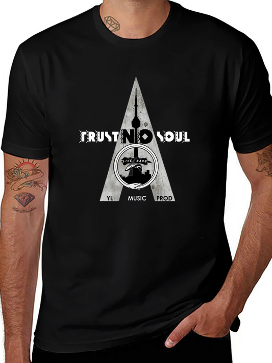 Trust No Soul Graphic Print Black T-Shirt