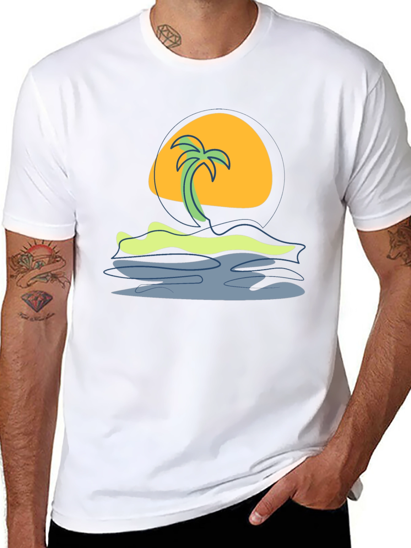 Tropical Sunset Graphic Tee - Island Vibes