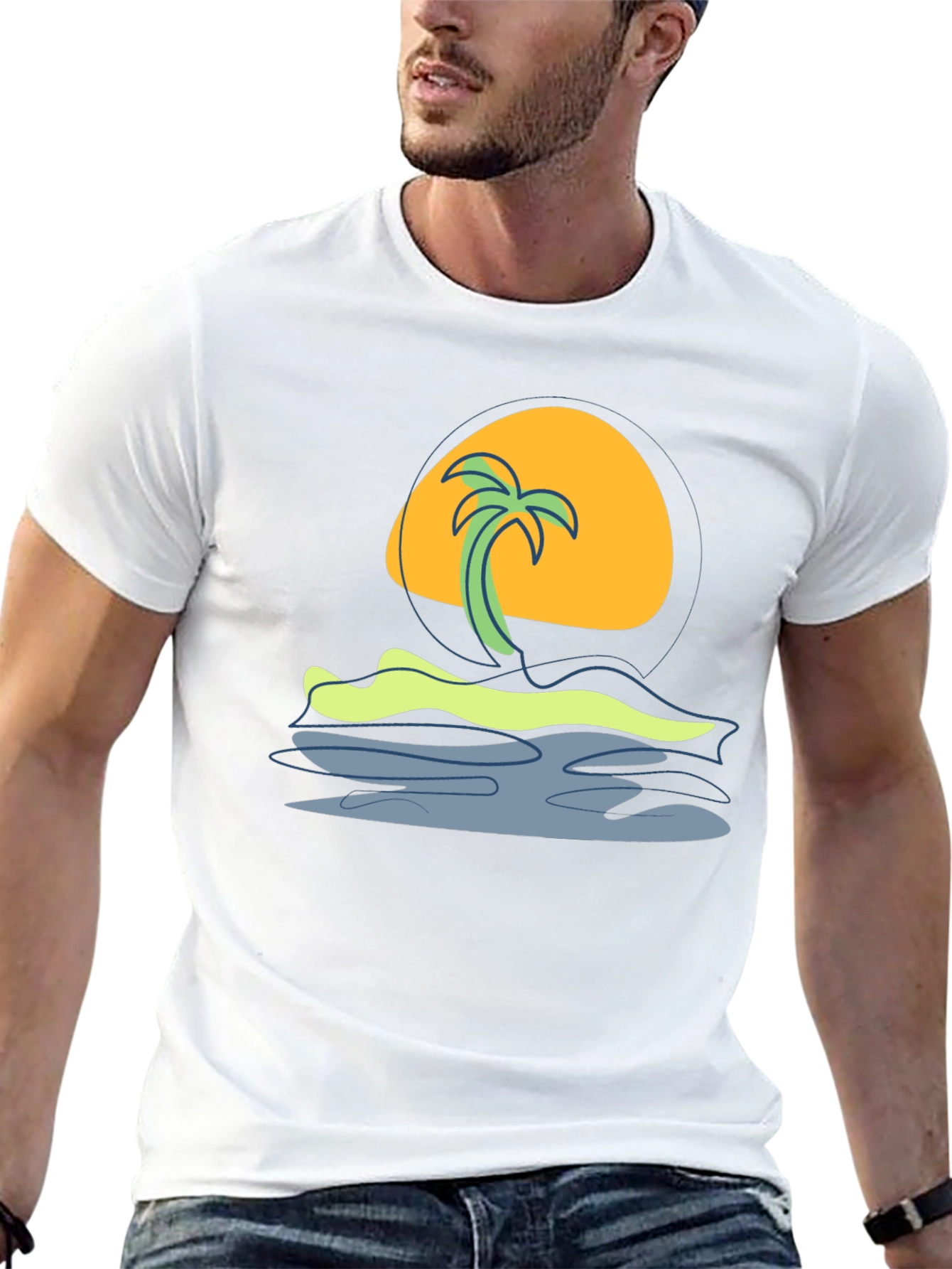 Tropical Sunset Graphic Tee - Island Vibes