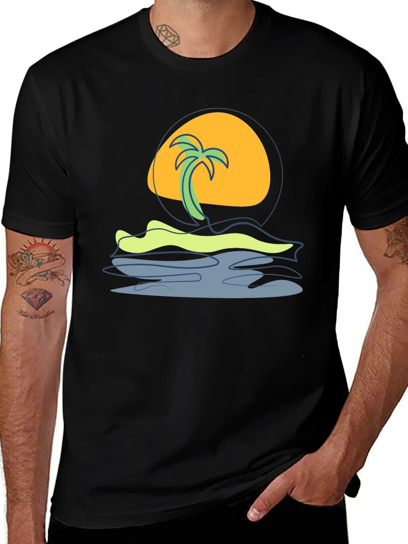 Tropical Sunset Graphic Tee - Island Vibes