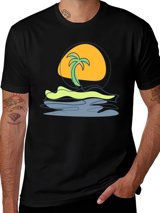 Tropical Sunset Graphic Tee - Island Vibes