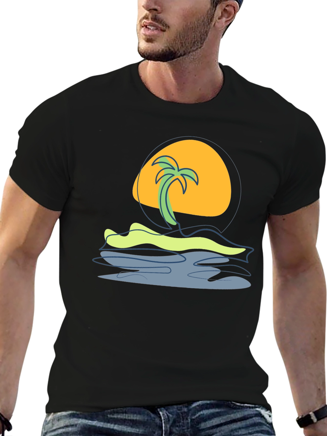Tropical Sunset Graphic Tee - Island Vibes