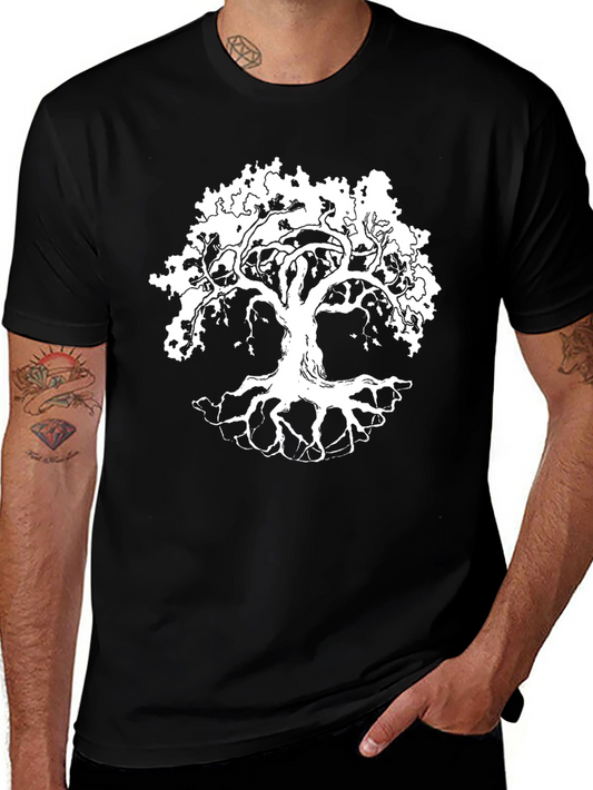 Tree of Life Graphic Tee - Black Cotton Comfort