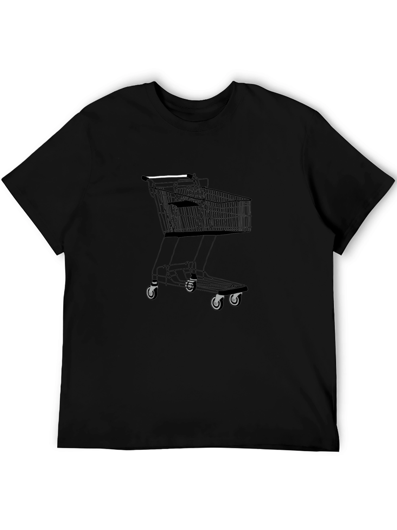 Black Shopping Cart Graphic T-Shirt