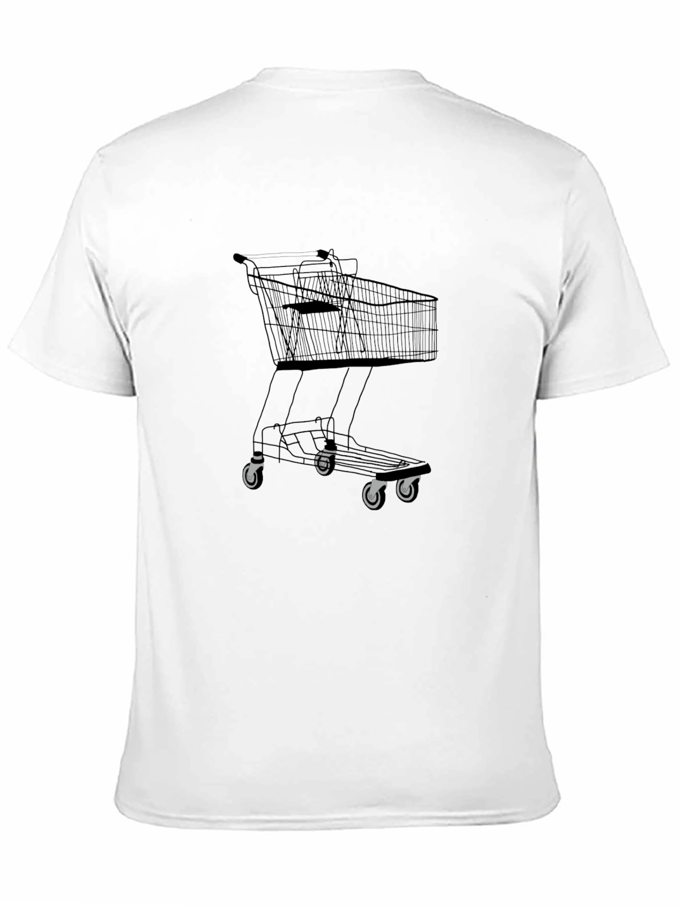 Black Shopping Cart Graphic T-Shirt