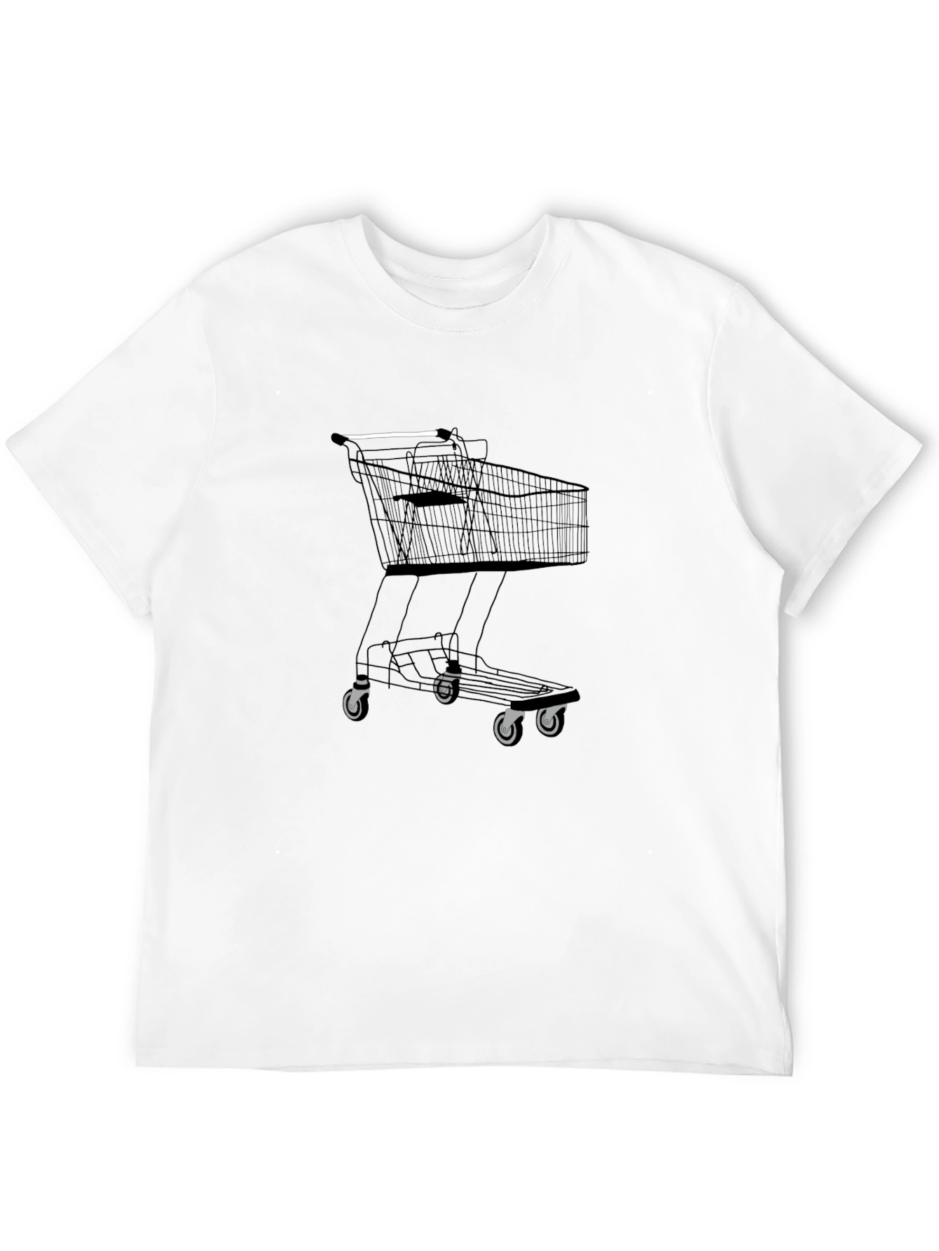 Black Shopping Cart Graphic T-Shirt