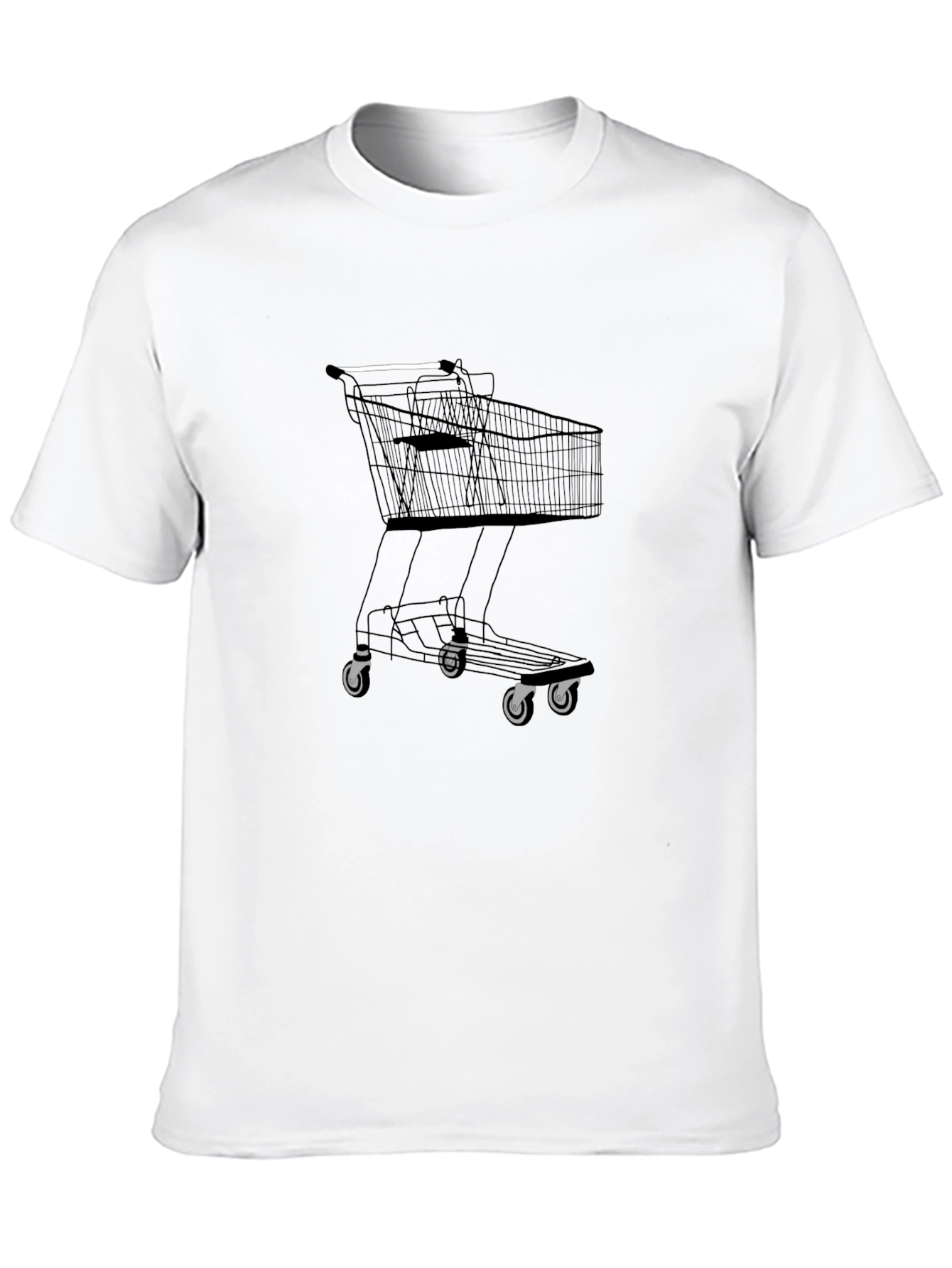 Black Shopping Cart Graphic T-Shirt