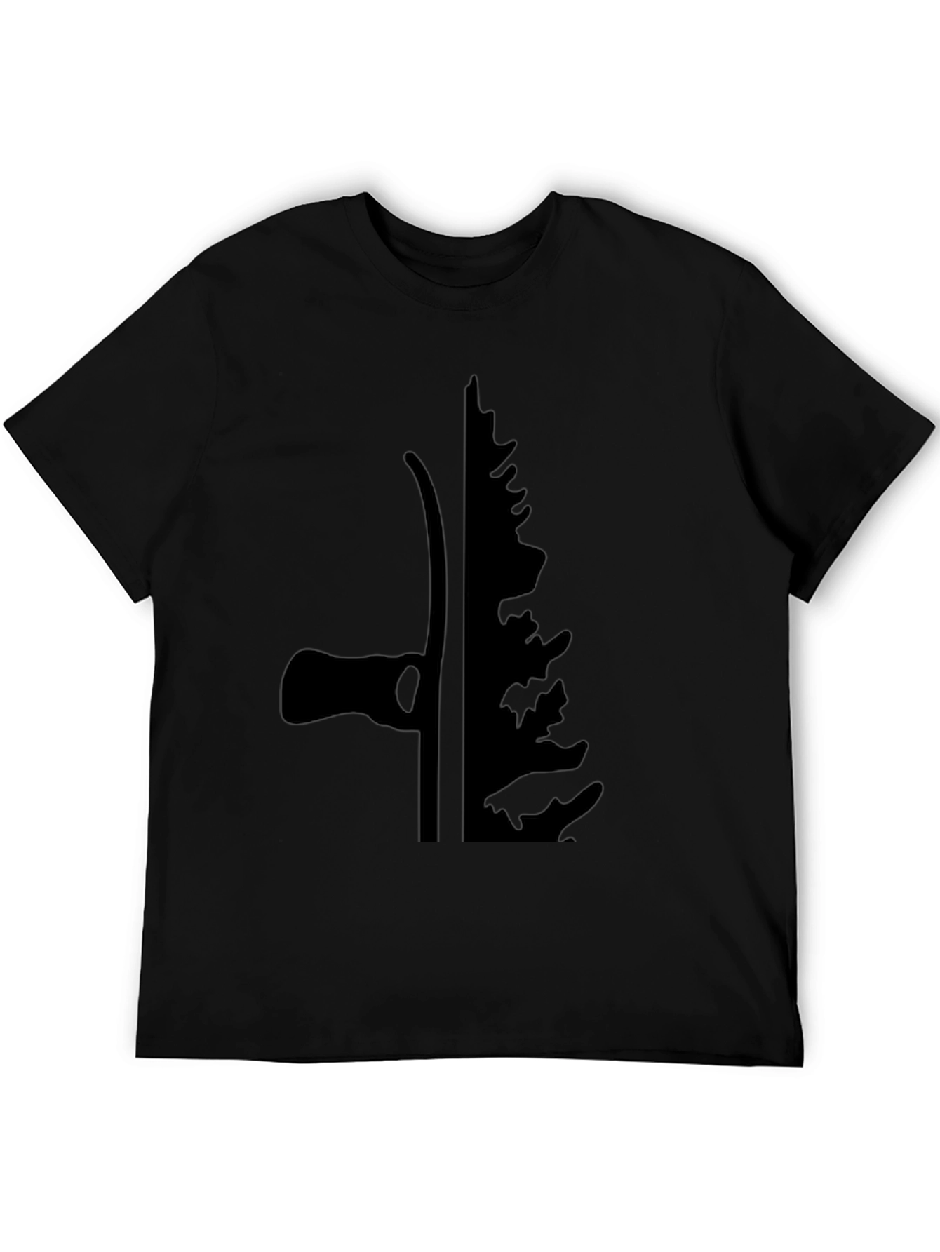 Axe & Pine Tree Silhouette Black T-Shirt