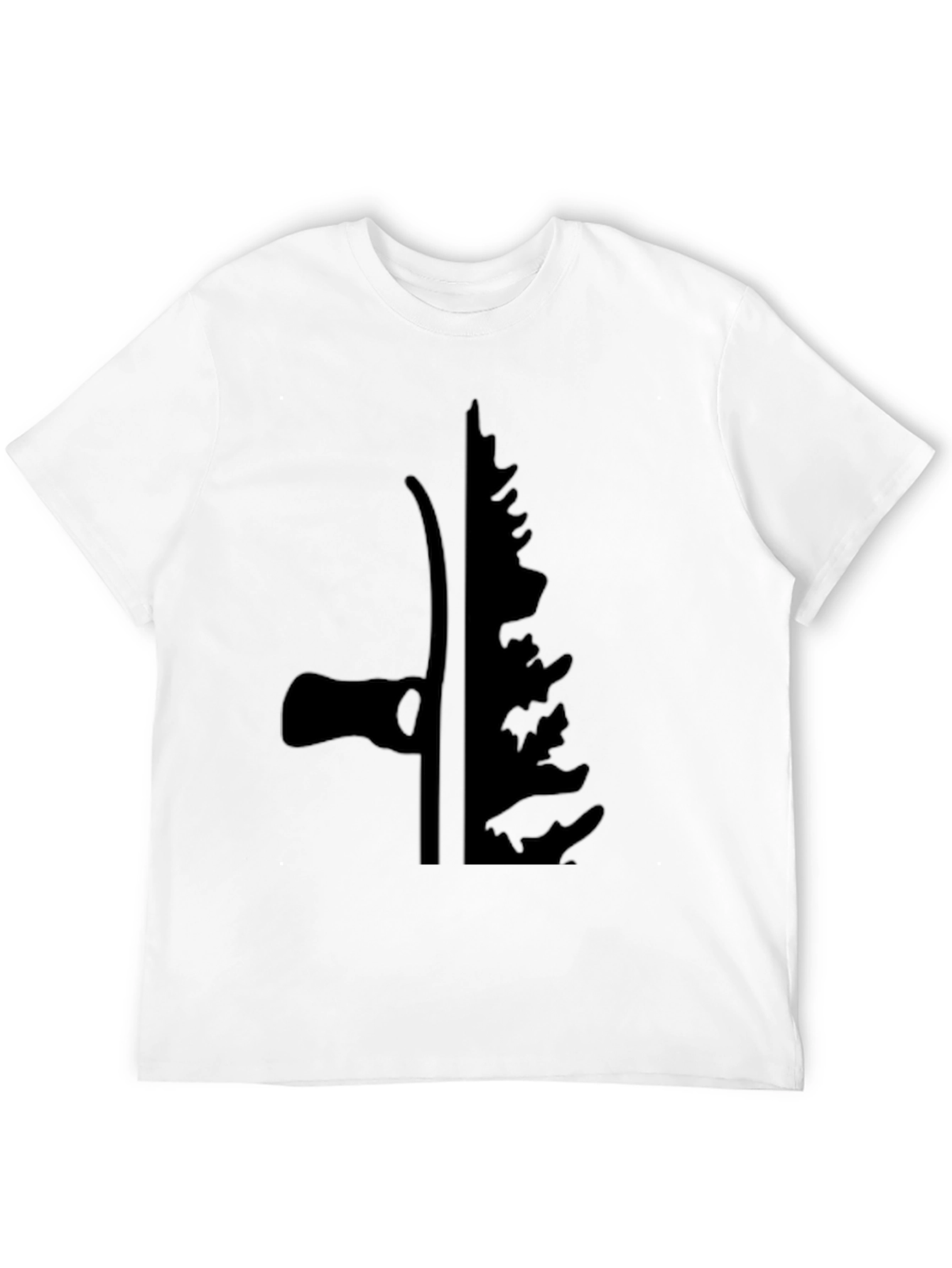 Axe & Pine Tree Silhouette Black T-Shirt