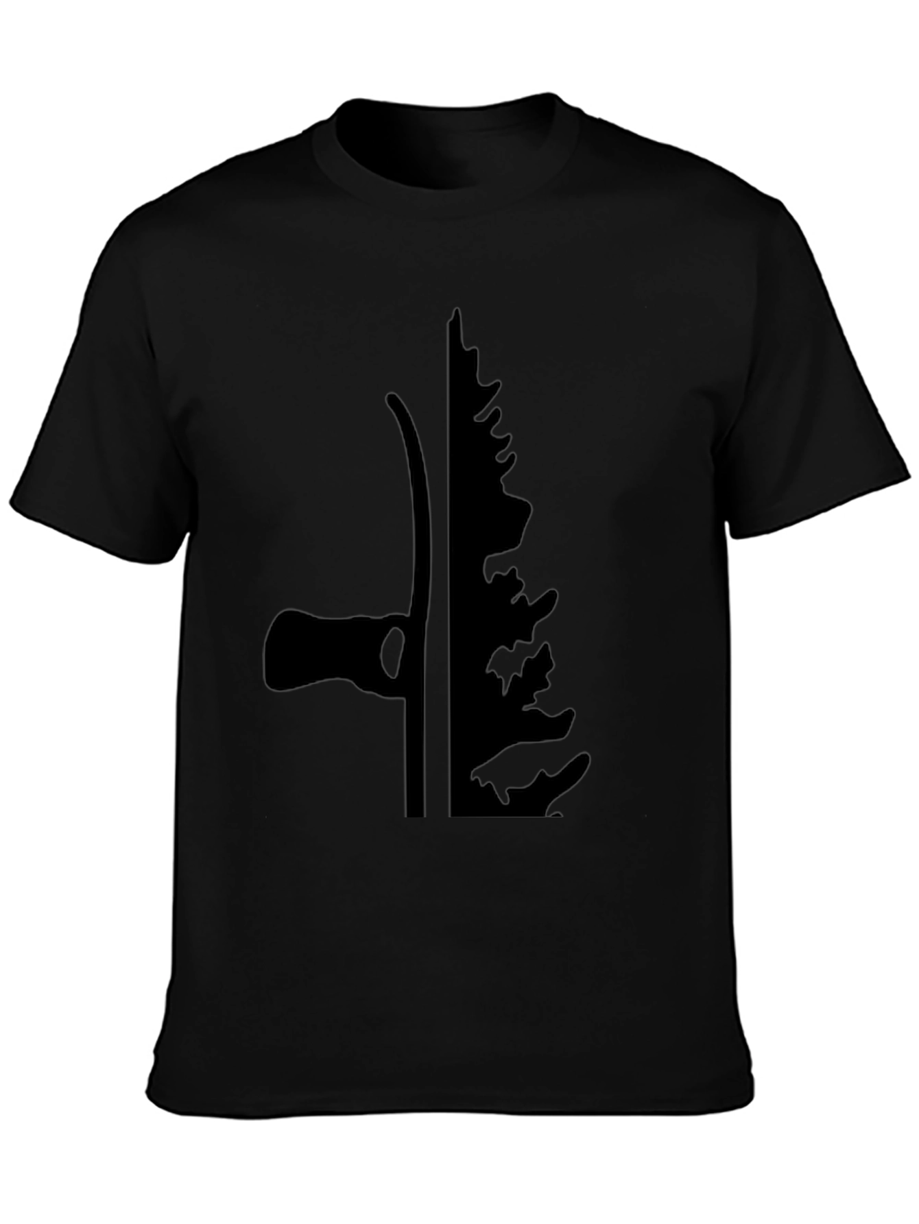 Axe & Pine Tree Silhouette Black T-Shirt