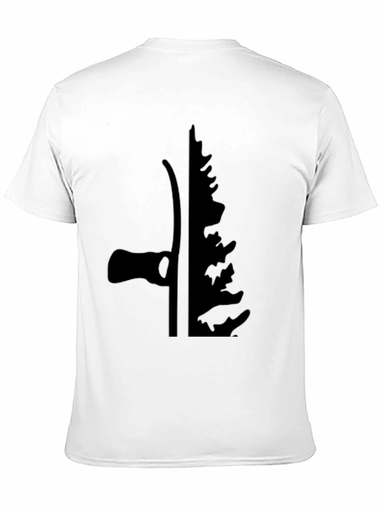 Axe & Pine Tree Silhouette Black T-Shirt