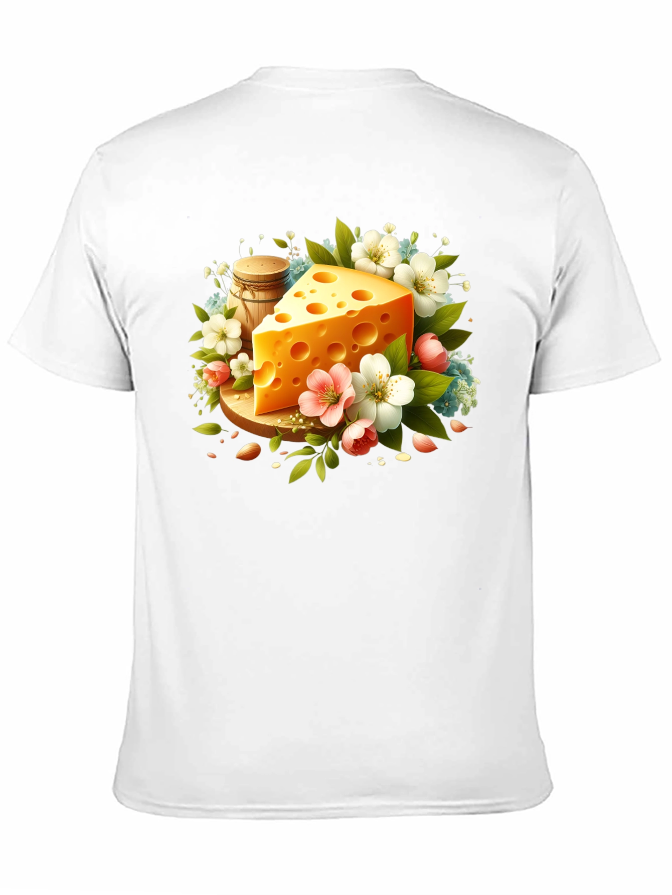 Whimsical Cheese & Floral Graphic Tee