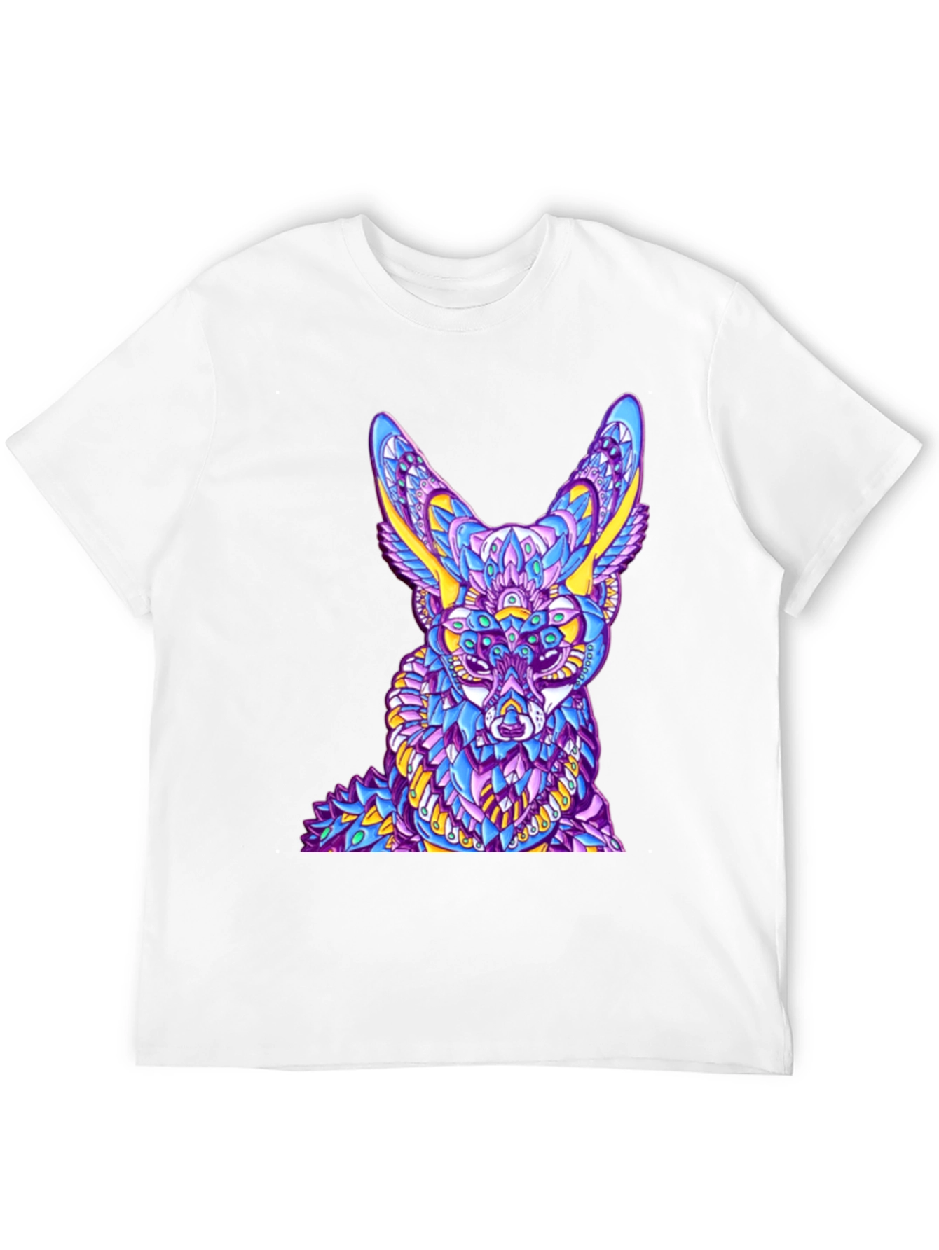 Abstract Fox Graphic Black T-Shirt